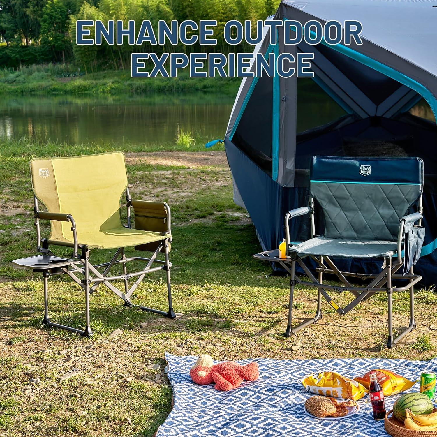 Silla de Camping Plegable Timber Ridge Azul Marino 181kg