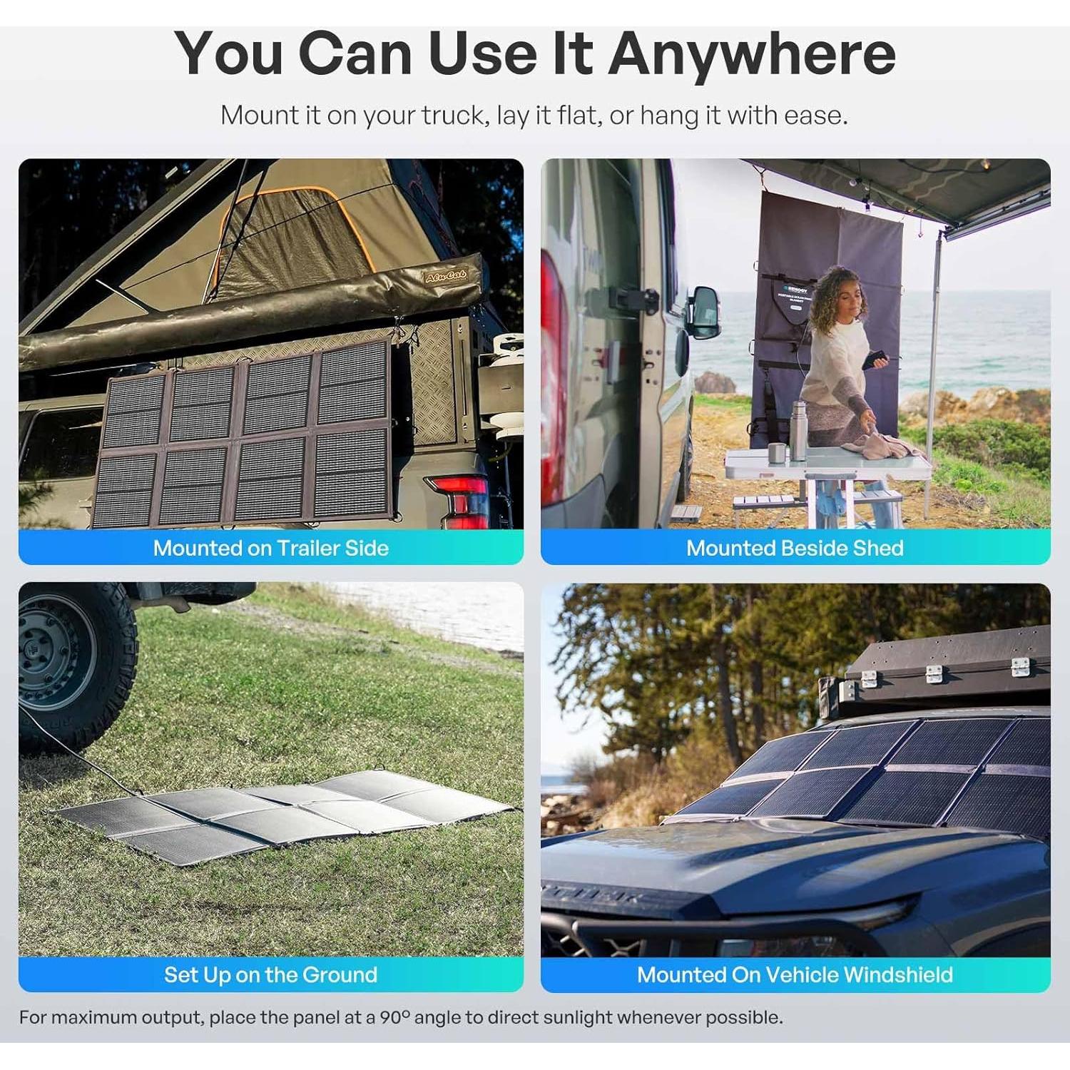 Manta Solar Plegable Renogy 200W, Alta Eficiencia 25%, USB-C