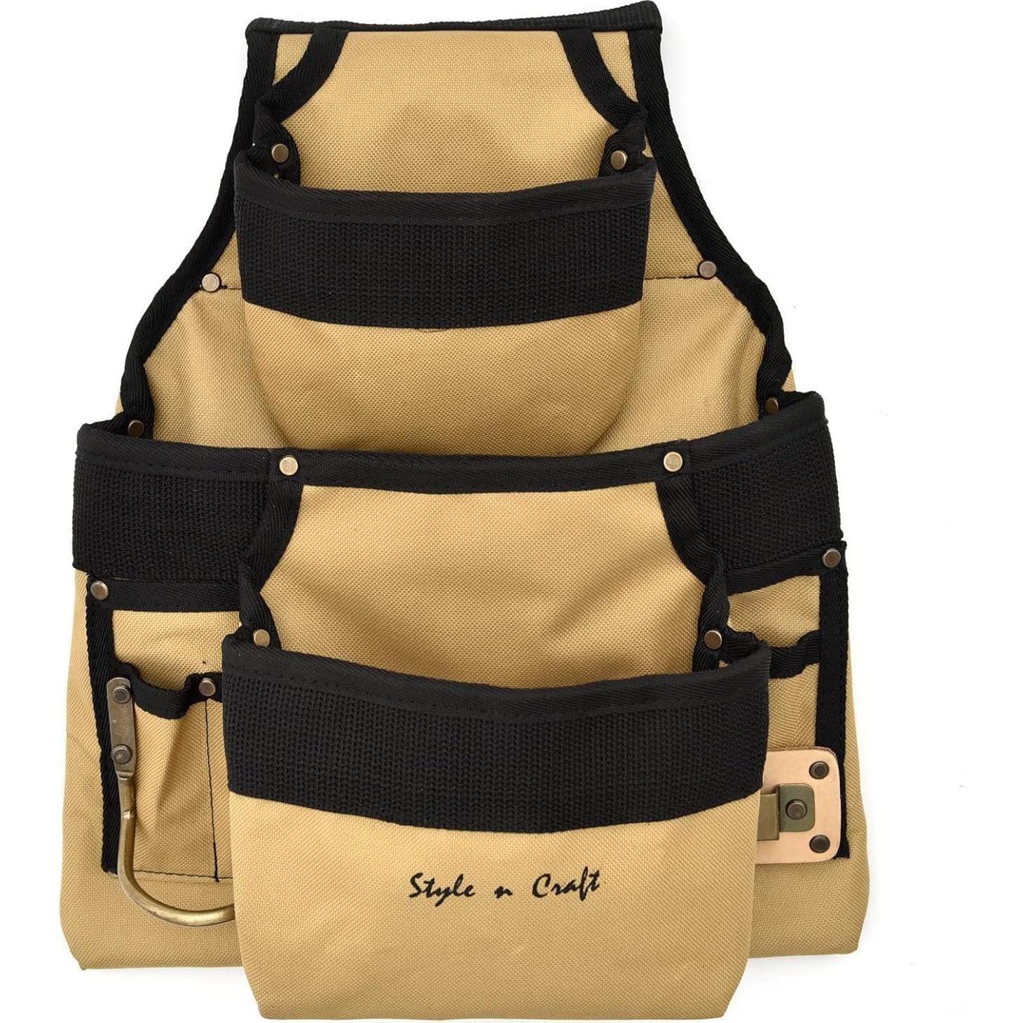 Bolsa de Herramientas Style N Craft 9 Bolsillos 600D Marrón/Negro