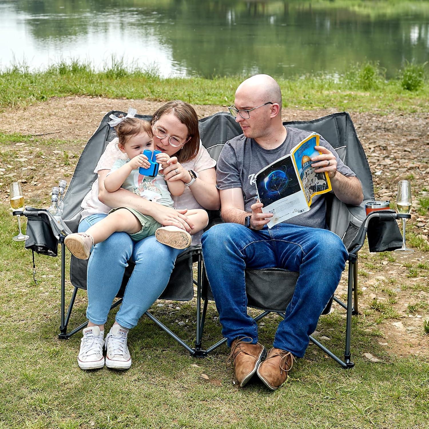 Silla de Camping Doble TIMBER RIDGE Acolchada 272 kg