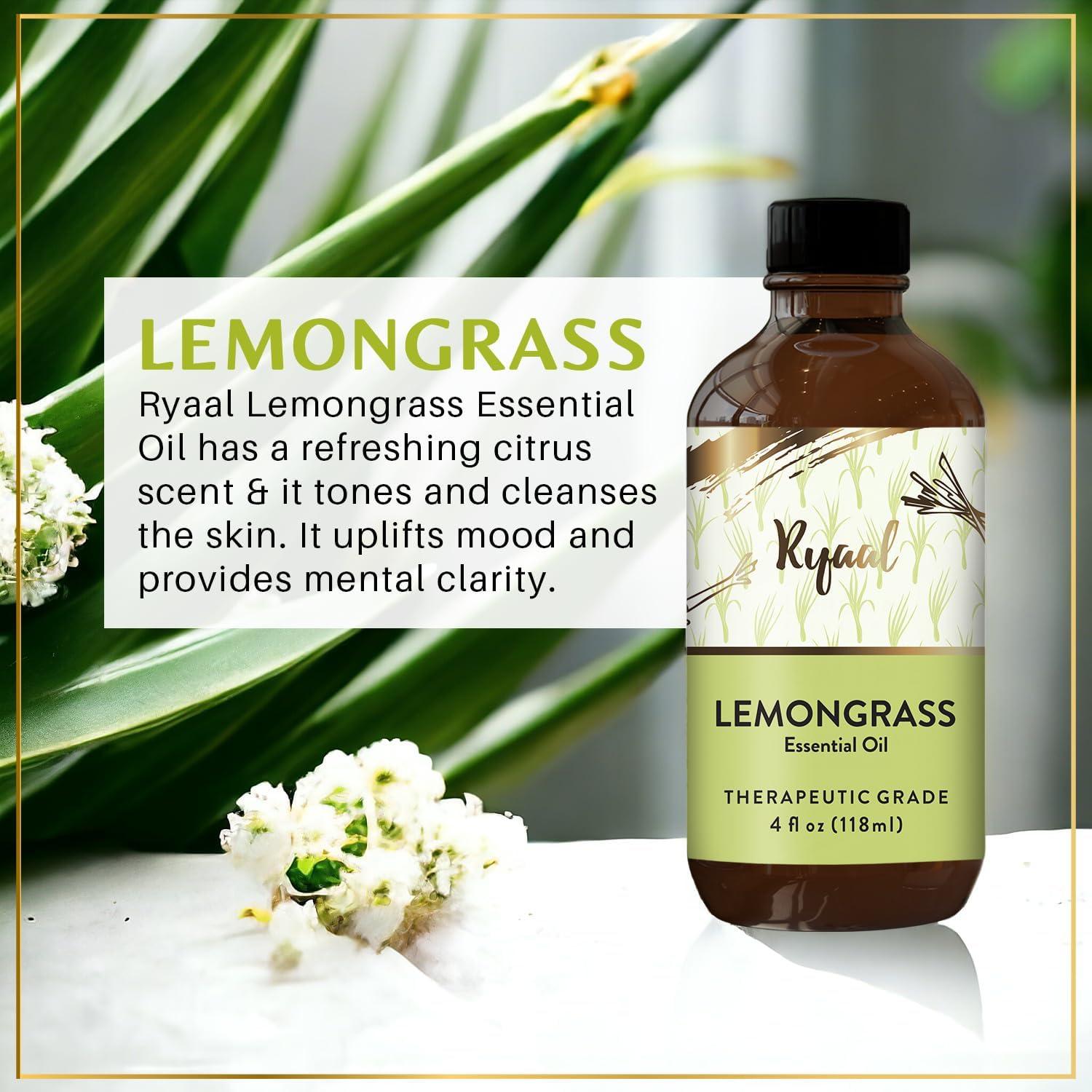 Aceite Esencial de Hierba Limón Ryaal 118 ml Grado Terapéutico