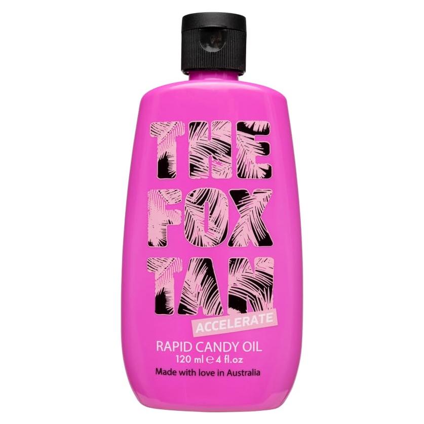The Fox Tan Rapid Candy Oil, Accelerator Tanning Oil For Deeper & Darker Long-Lasting Tans, Creates Flawless Tan Skin, Vegan & Cruelty Free, 120mL