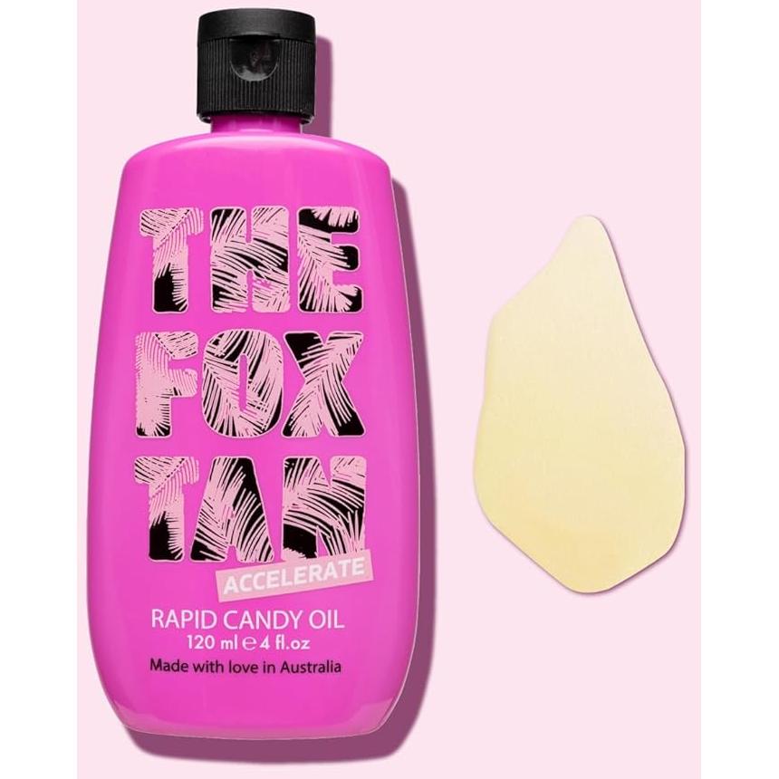 The Fox Tan Rapid Candy Oil, Accelerator Tanning Oil For Deeper & Darker Long-Lasting Tans, Creates Flawless Tan Skin, Vegan & Cruelty Free, 120mL