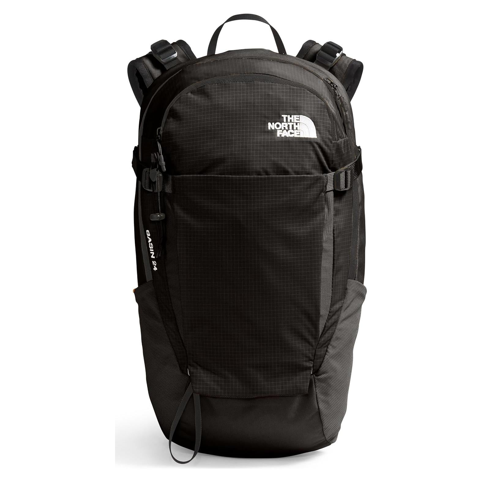 Basin 24 Liter Technical Daypack with Rain Cover | Unisex Backpack, Hipbelt, Hiking Pole Attachment, Compression Straps, TNF Black/TNF Black-NPF, One Size