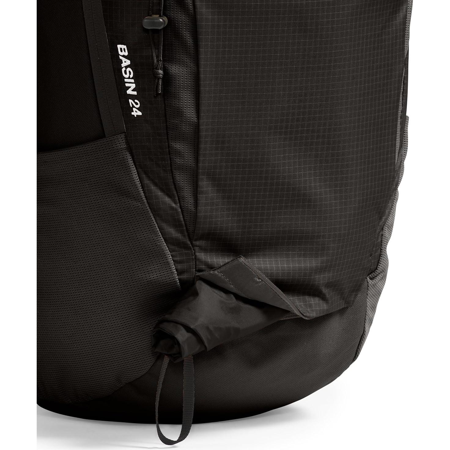 Basin 24 Liter Technical Daypack with Rain Cover | Unisex Backpack, Hipbelt, Hiking Pole Attachment, Compression Straps, TNF Black/TNF Black-NPF, One Size