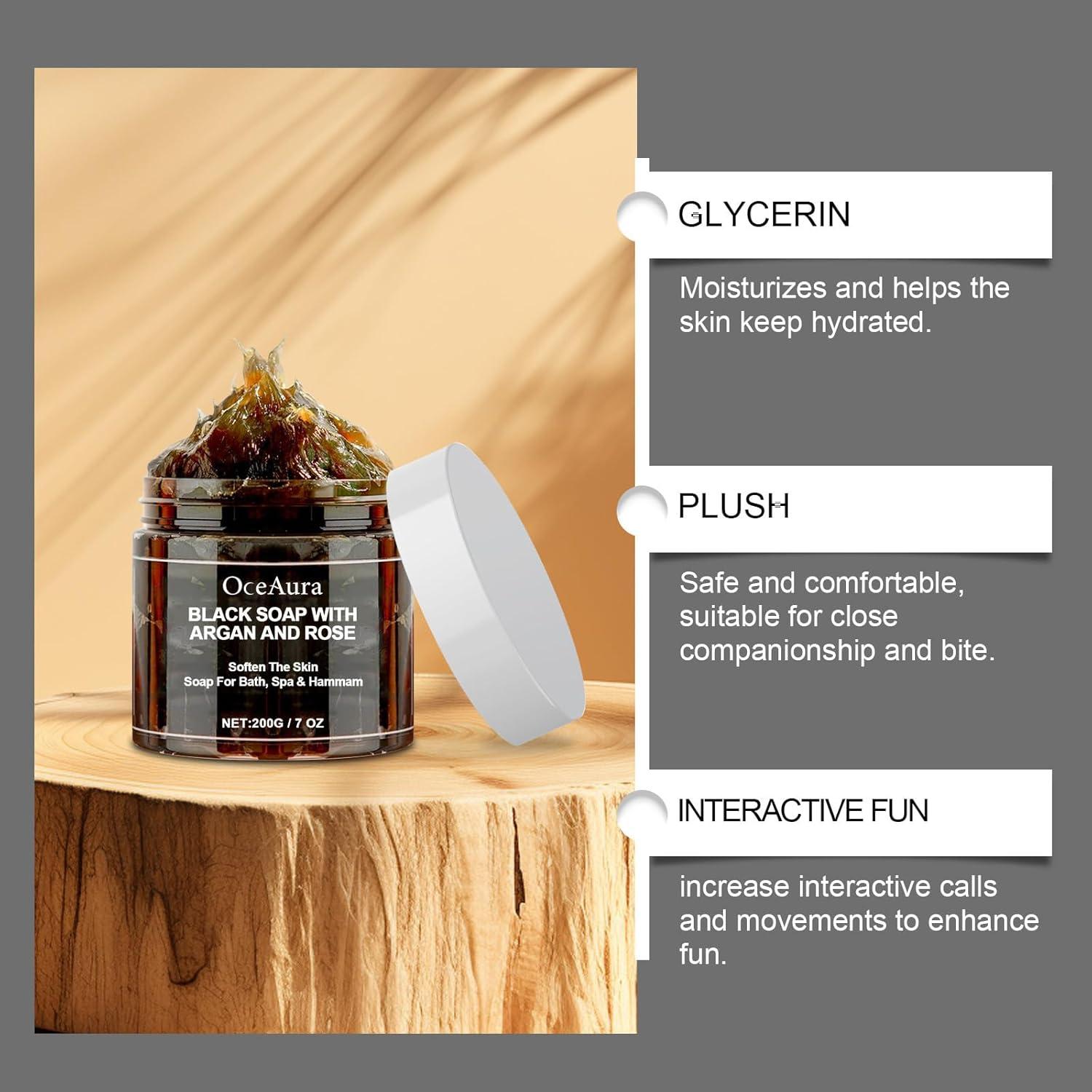 Jabón Negro Marroquí HuaQing 207 ml con Aceite de Argán y Rosa