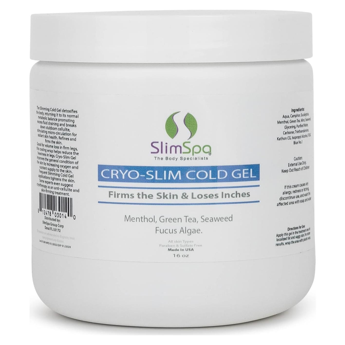 Gel Frío SlimSpa Cyro-Slim 453g - Anticelulitis y Reafirmante