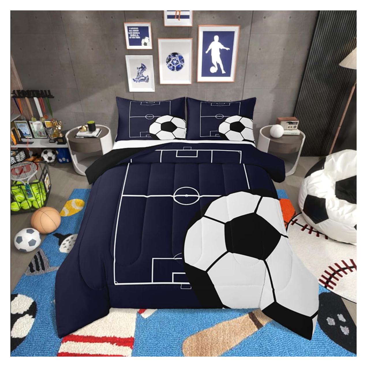 Conjunto de Edredón Erosebridal Fútbol Individual 173x229 cm