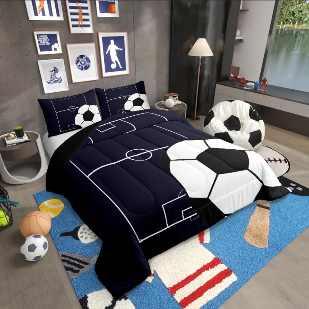 Conjunto de Edredón Erosebridal Fútbol Individual 173x229 cm