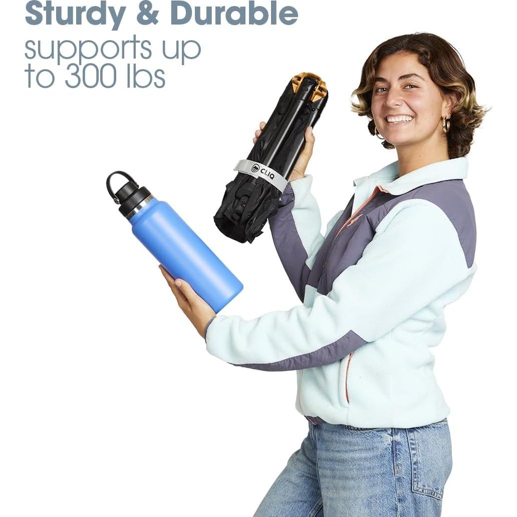 Silla Plegable CLIQ Versión 1.0 Negra - Soporta 136 Kg