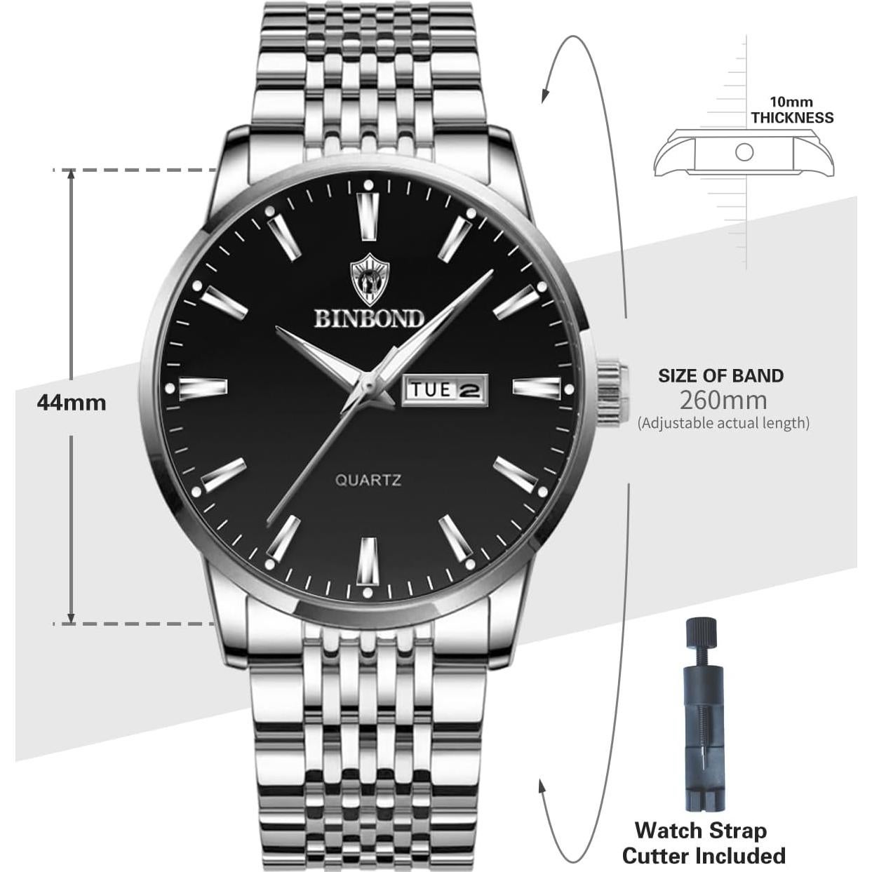 Reloj de Pulsera Hombre JOOEASI B9222 Acero Inoxidable Calendario