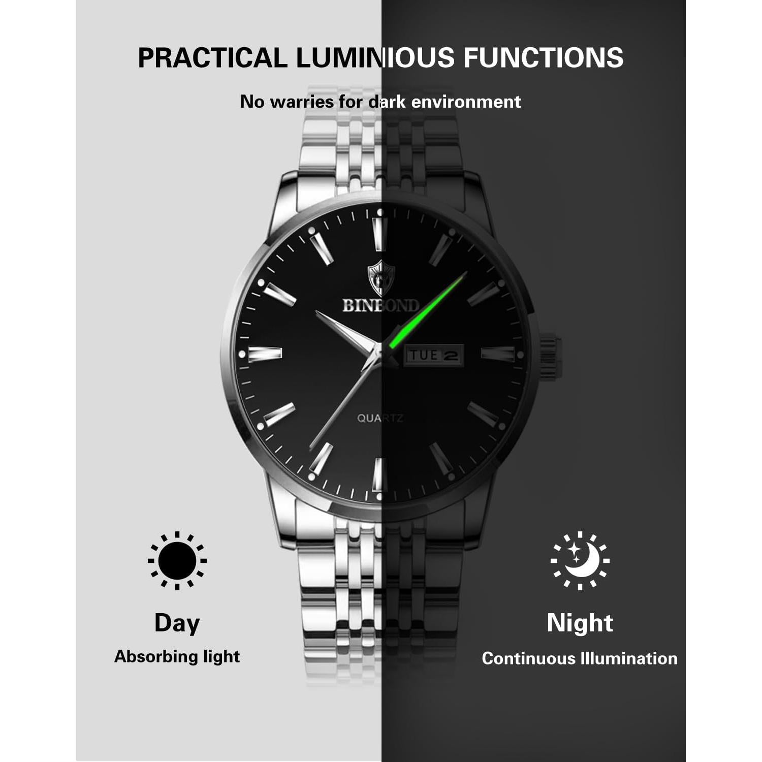 Reloj de Pulsera Hombre JOOEASI B9222 Acero Inoxidable Calendario