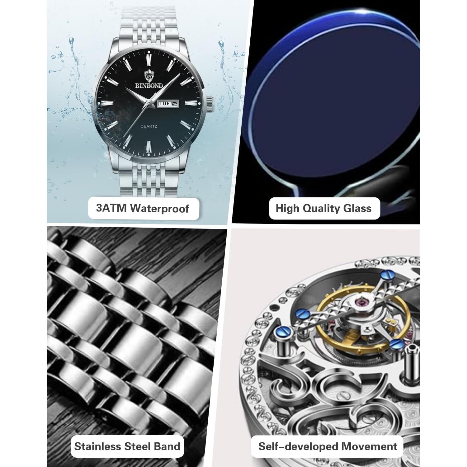 Reloj de Pulsera Hombre JOOEASI B9222 Acero Inoxidable Calendario