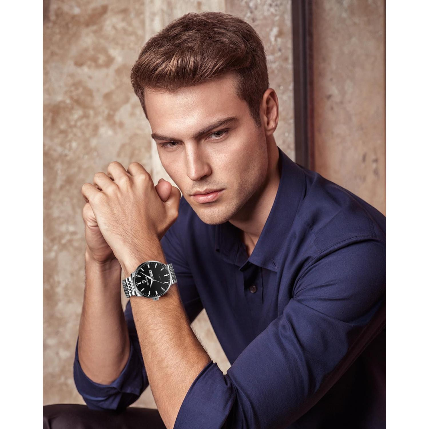 Reloj de Pulsera Hombre JOOEASI B9222 Acero Inoxidable Calendario