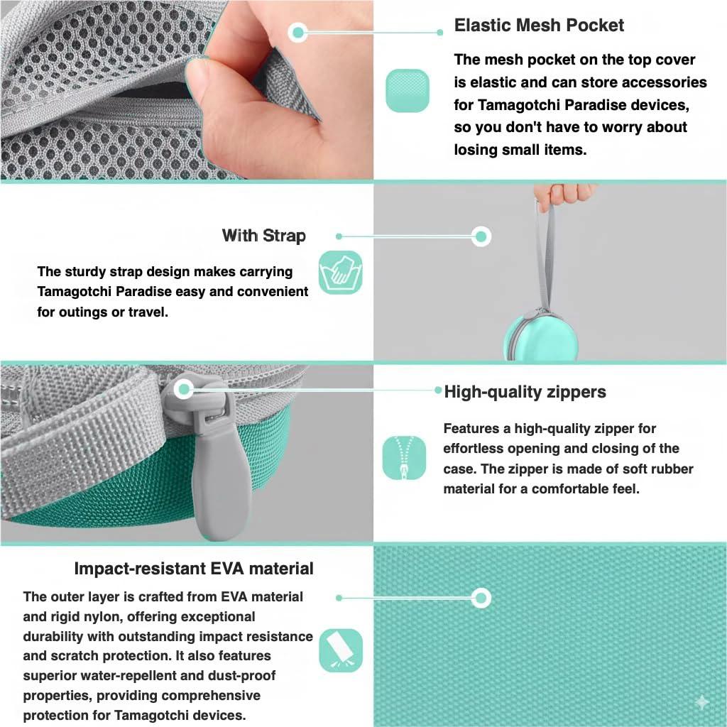 Funda co2CREA para Tamagotchi Paradise Verde y Gris