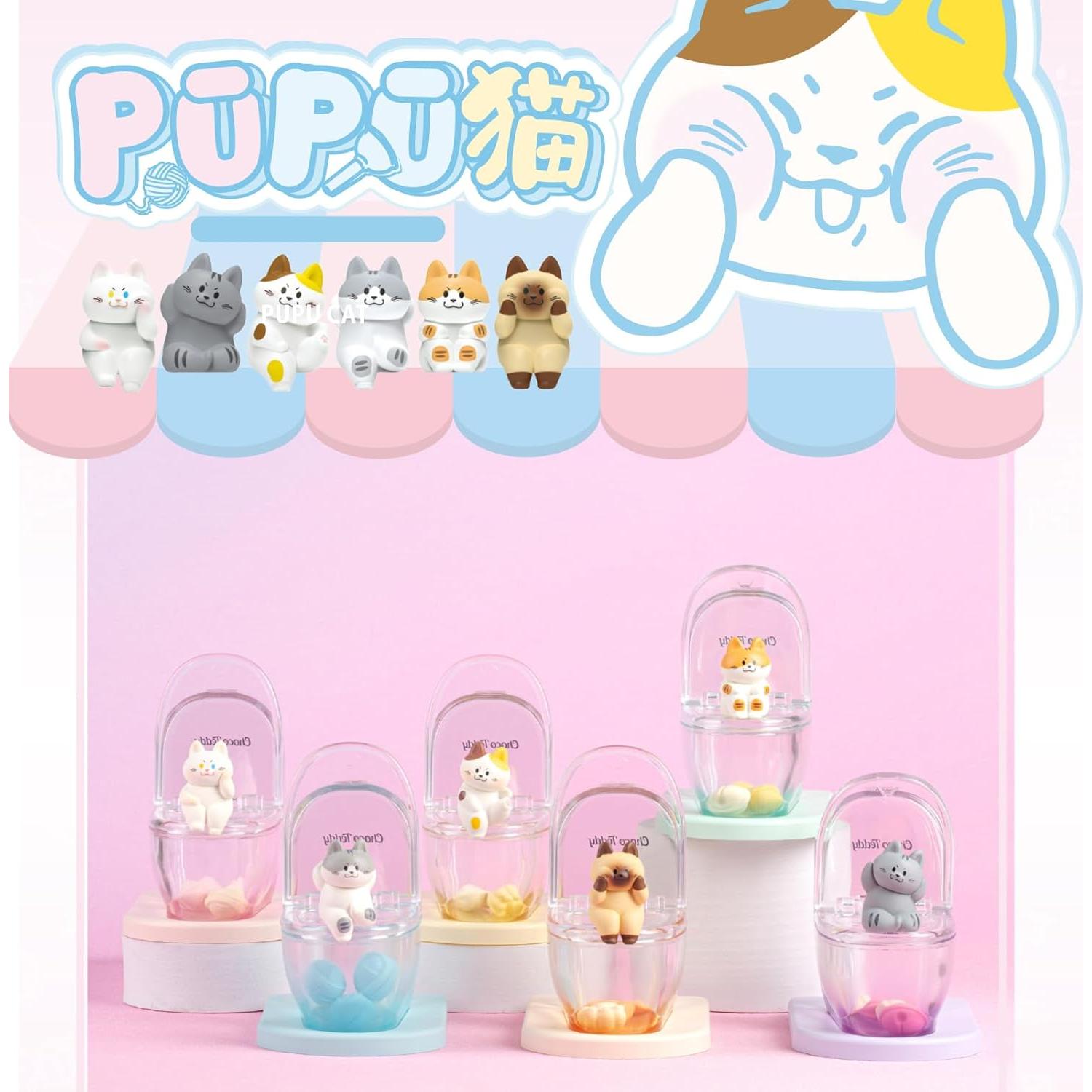 Caja Sorpresa de Gato Choco Teddy - Soporte para Teléfono Mini