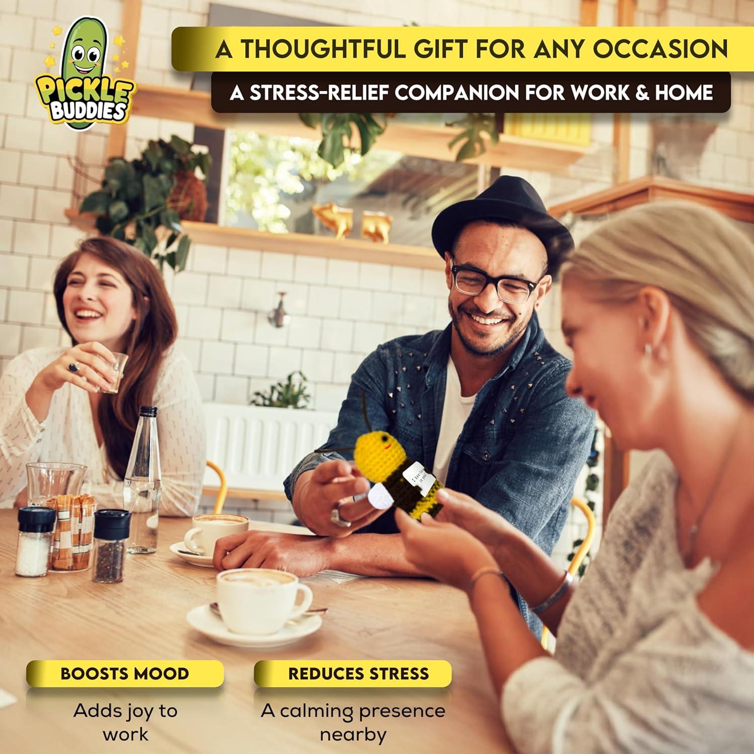 Peluche de Ganchillo Abeja Positiva Pickle Buddies 14cm