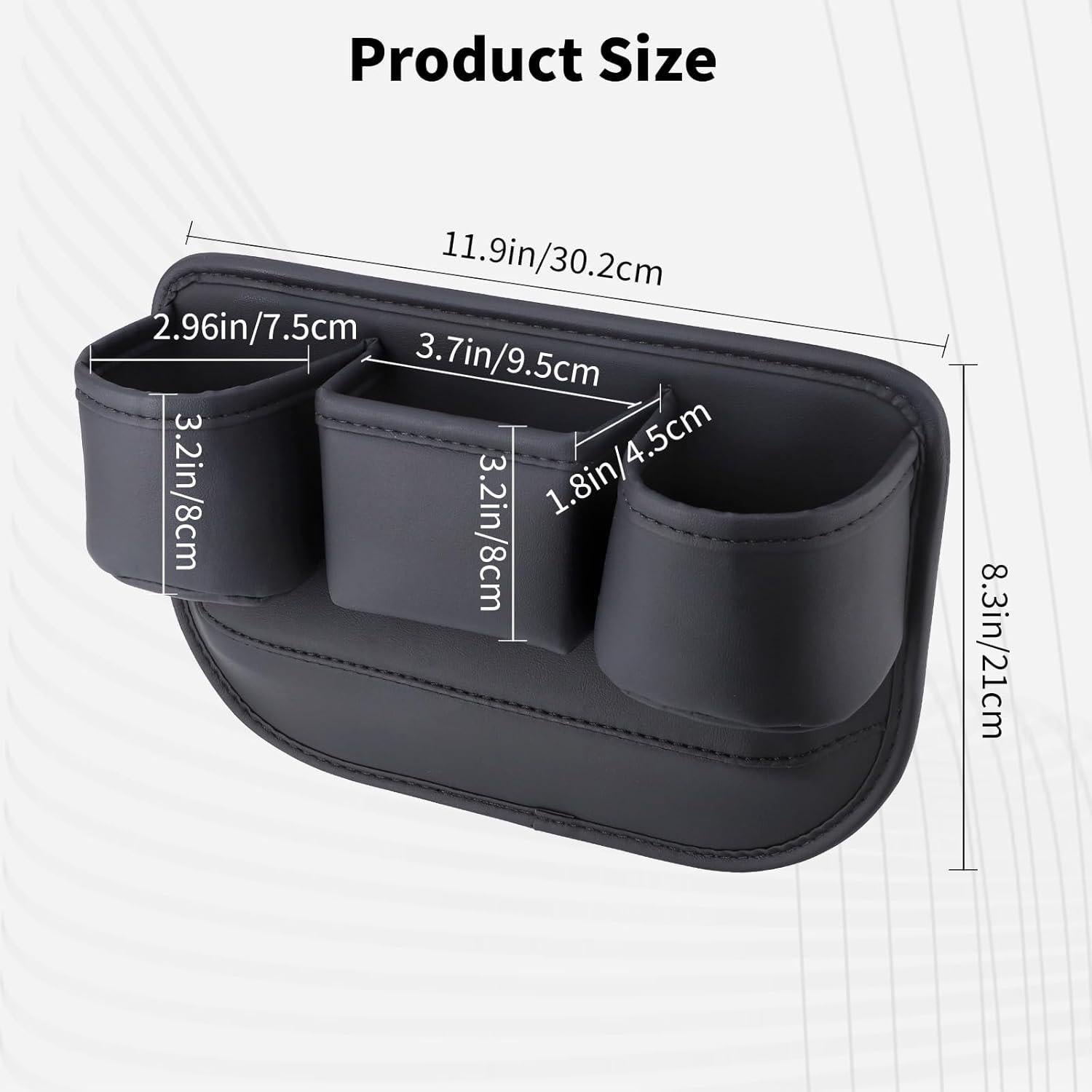 Caja de Almacenamiento LECART para Asiento de Coche con 2 Portavasos