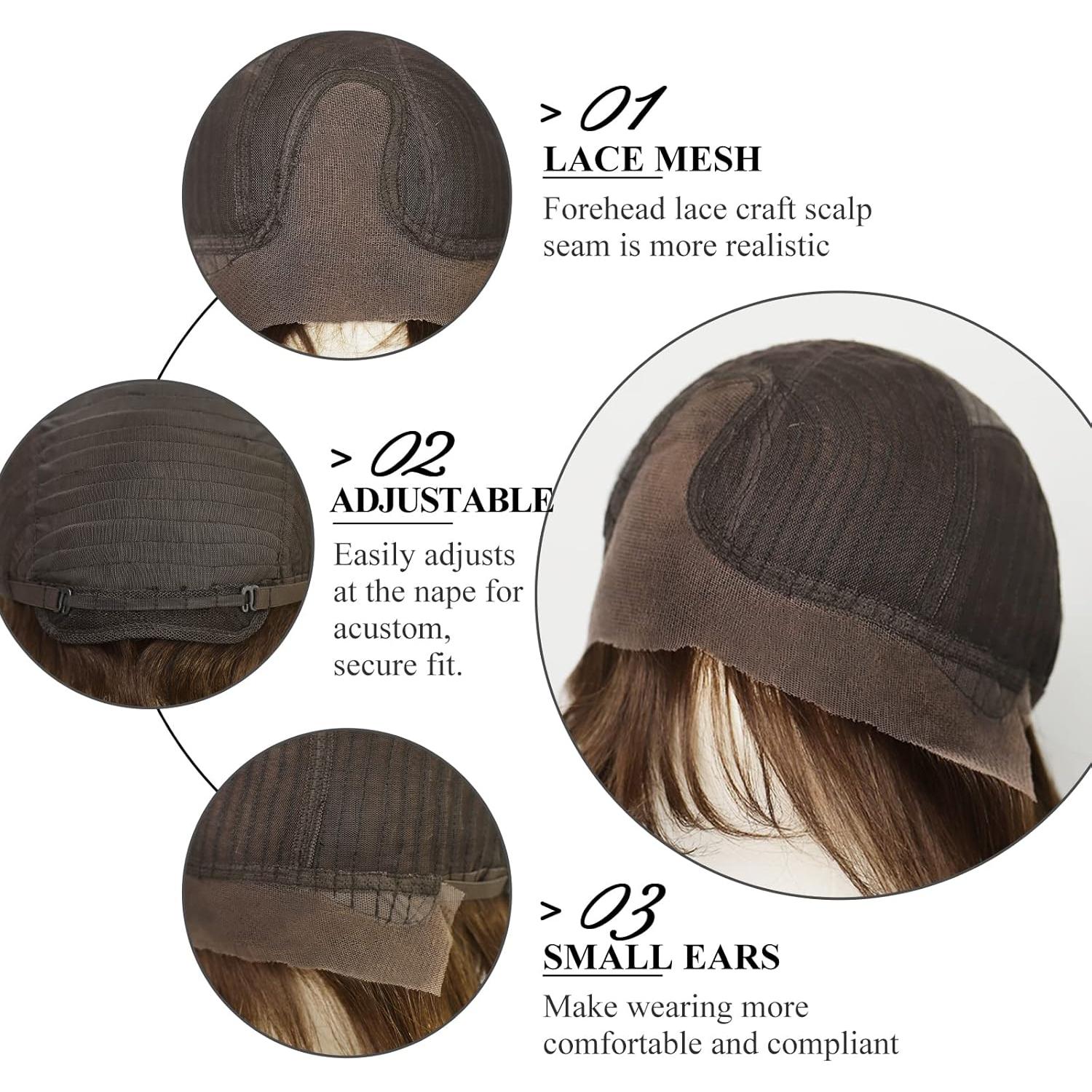 Peluca de Encaje Frontal EMMOR 100% Cabello Humano Ondas