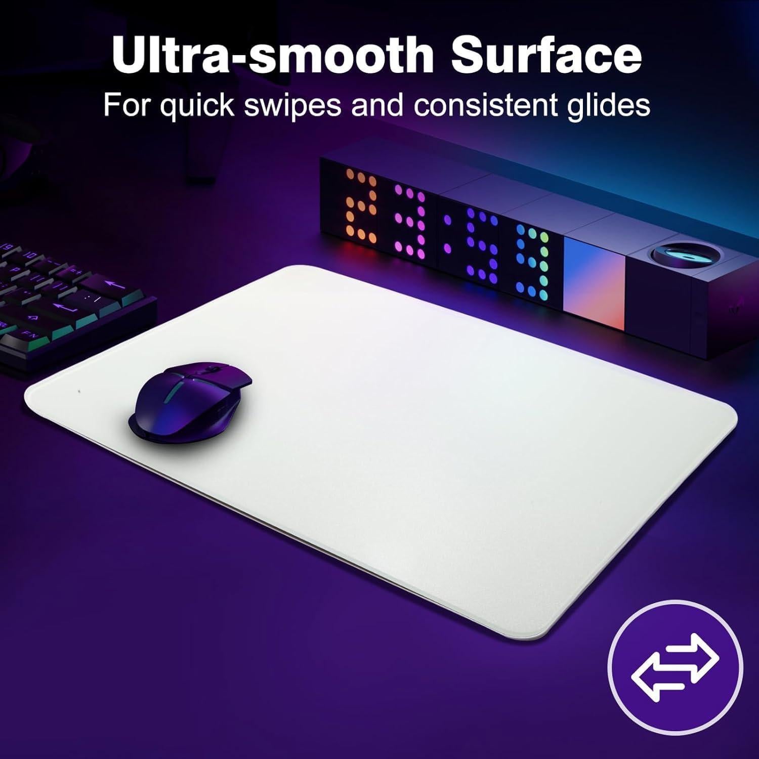 Alfombrilla de Ratón Gaming Vidrio Templado 45x40cm Antideslizante