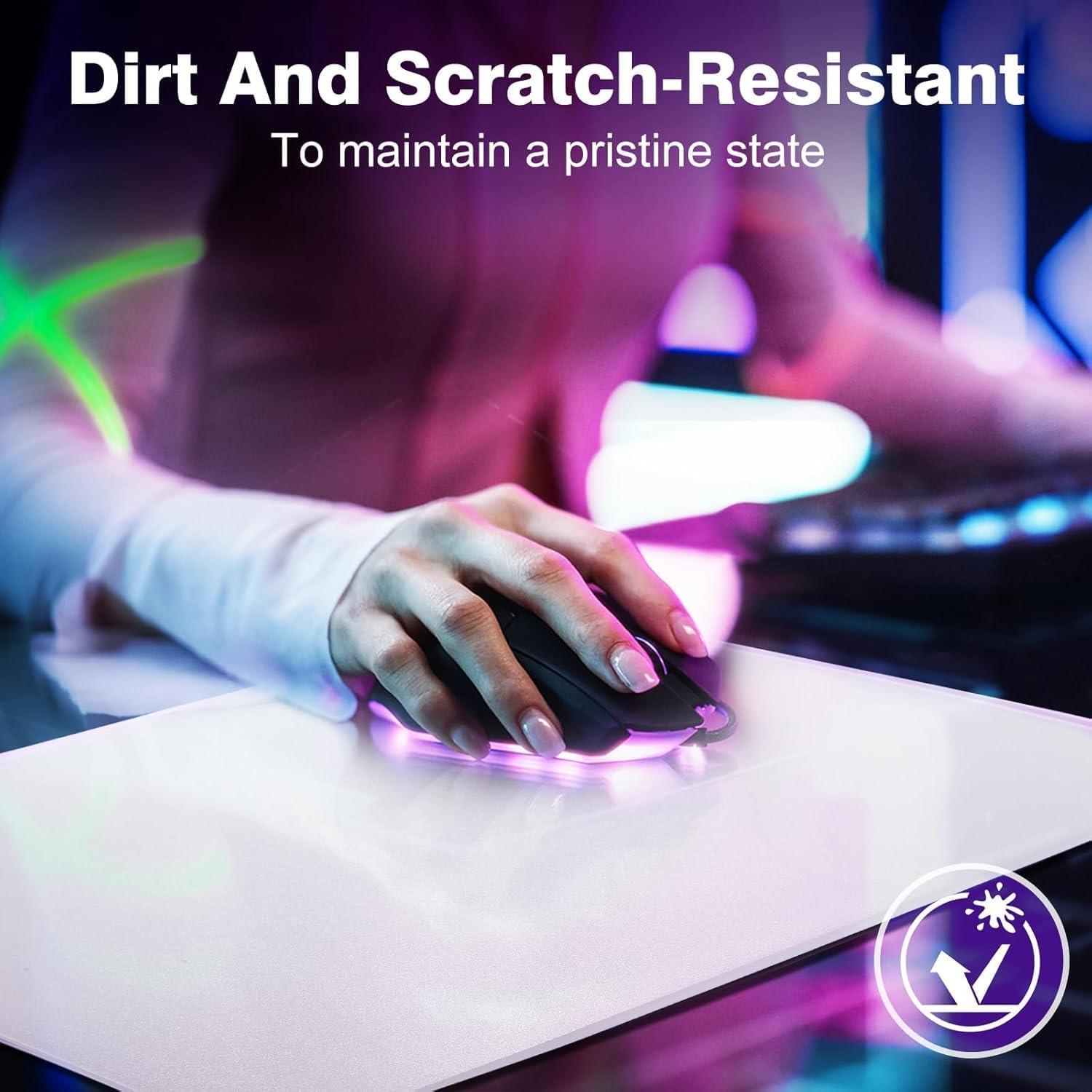 Alfombrilla de Ratón Gaming Vidrio Templado 45x40cm Antideslizante