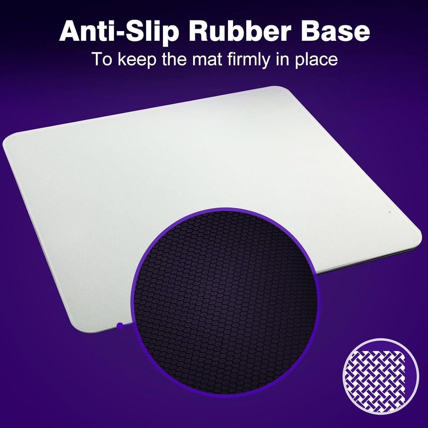 Alfombrilla de Ratón Gaming Vidrio Templado 45x40cm Antideslizante