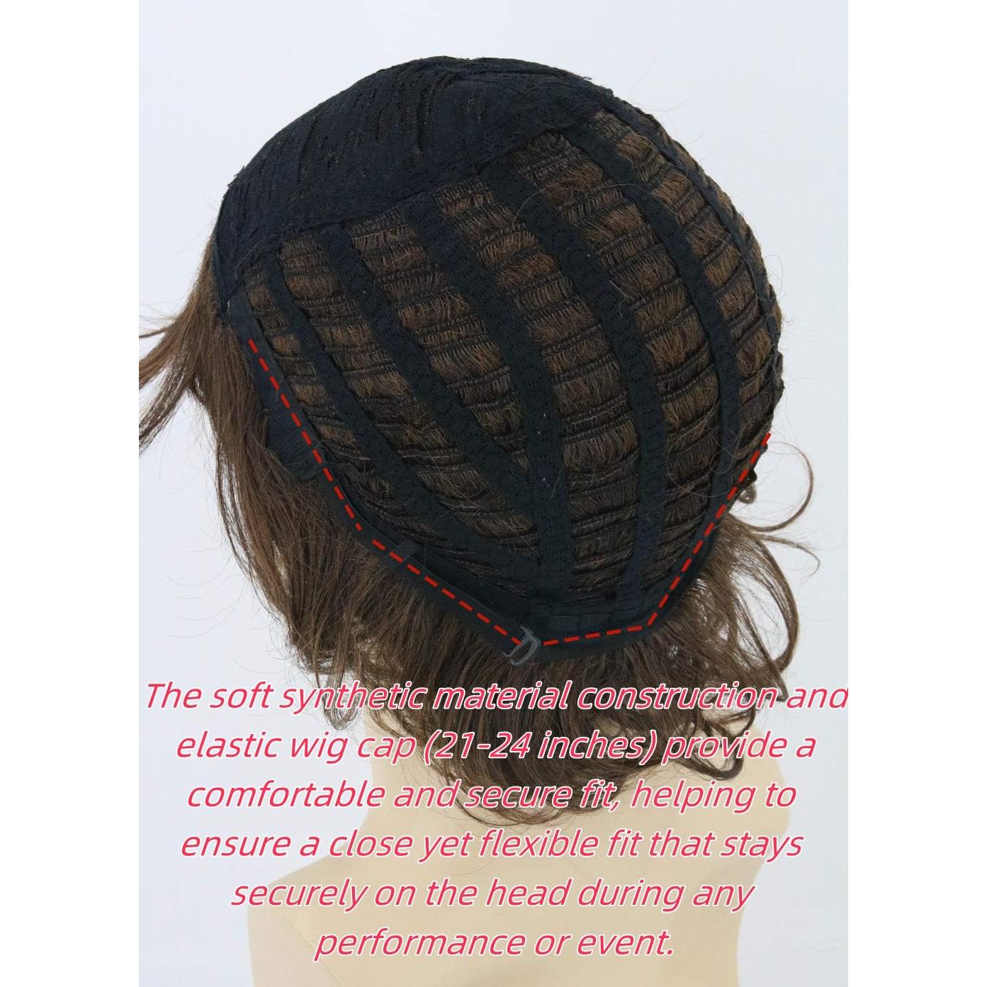 Peluca Hombre Retro Castaña 70s + Gorro y Barba