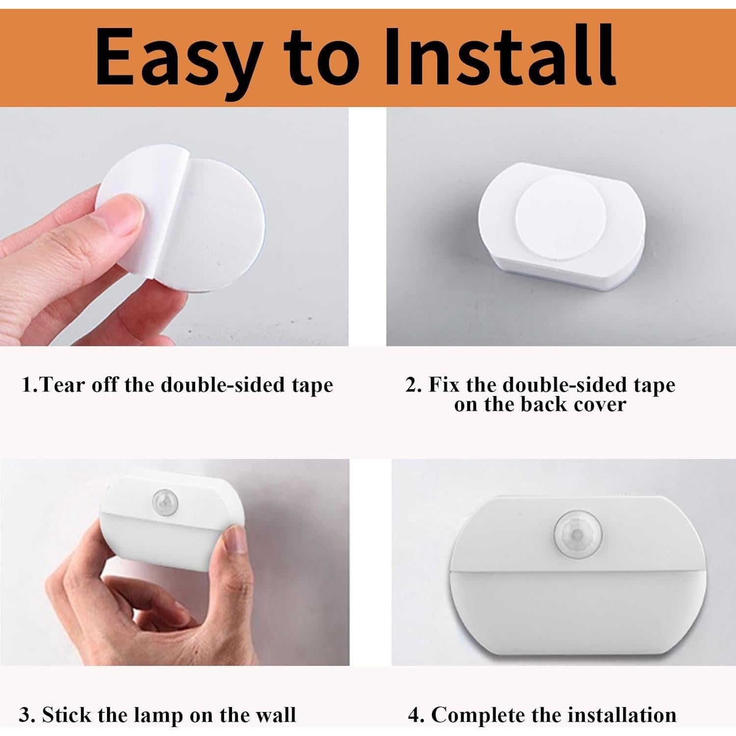 Paquete de 8 Luces LED con Sensor de Movimiento Wotermly