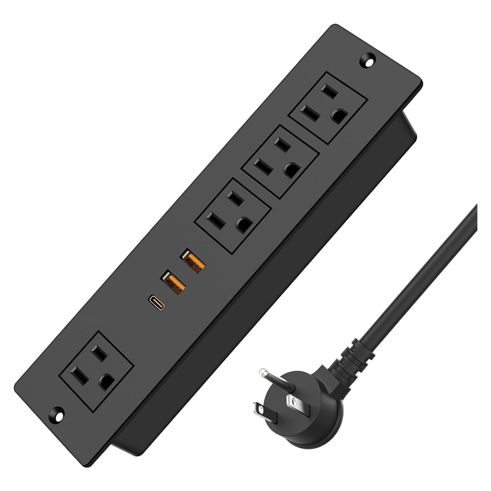 Toma de Corriente Empotrada VILONG con 4 Tomas y 3 USB