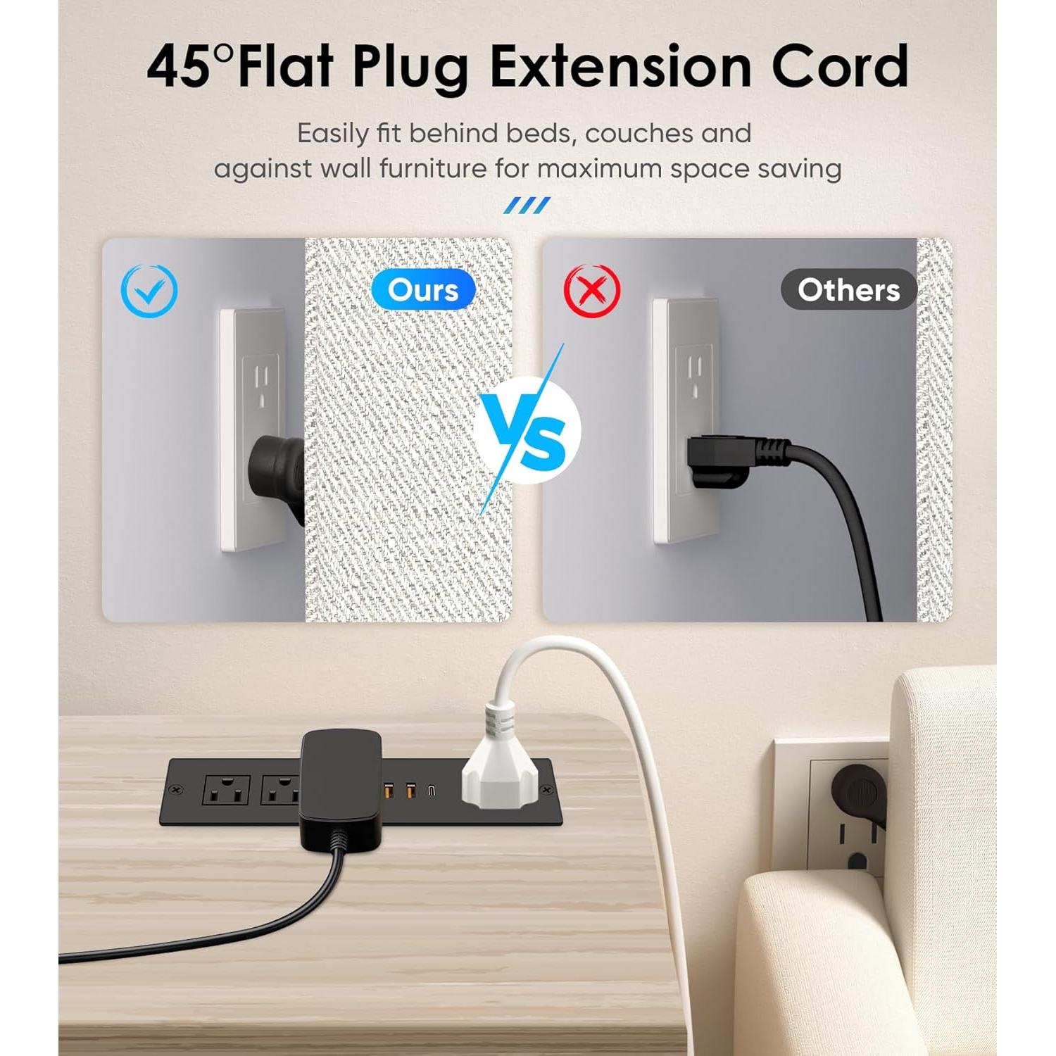 Toma de Corriente Empotrada VILONG con 4 Tomas y 3 USB