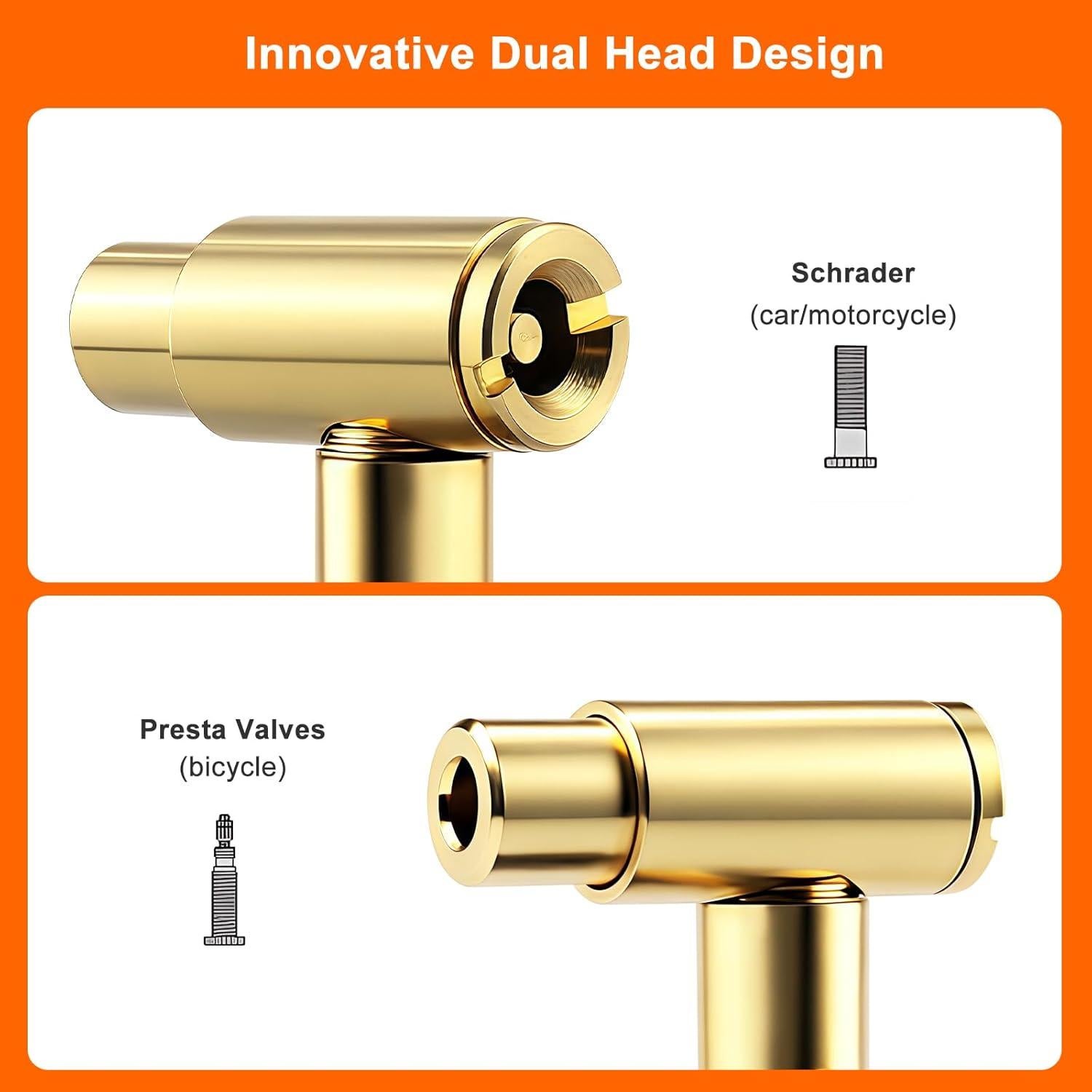 Medidor de Presión de Neumáticos GODESON 0-60 PSI Doble Válvula