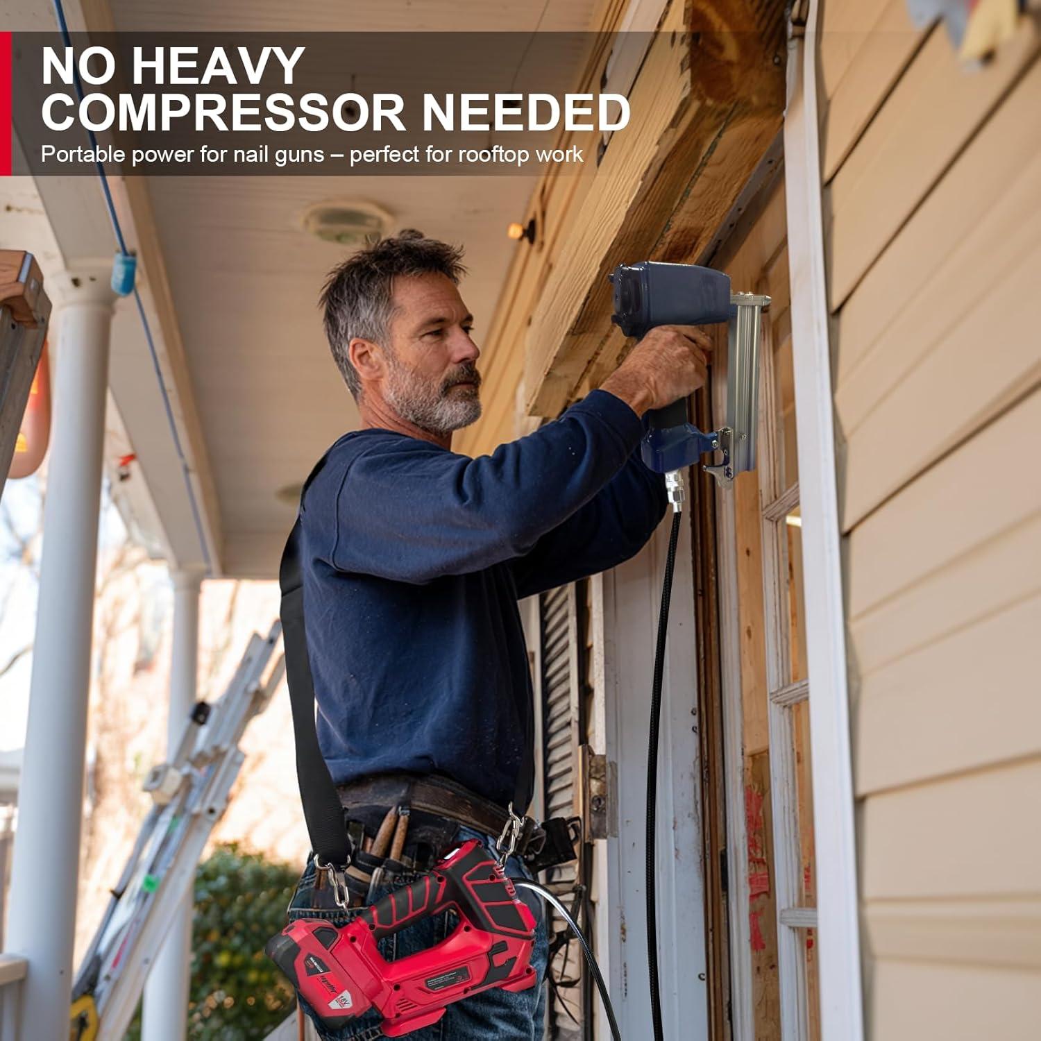 Compresor de Aire Inalámbrico Mayoki 18V 120 PSI Neumáticos