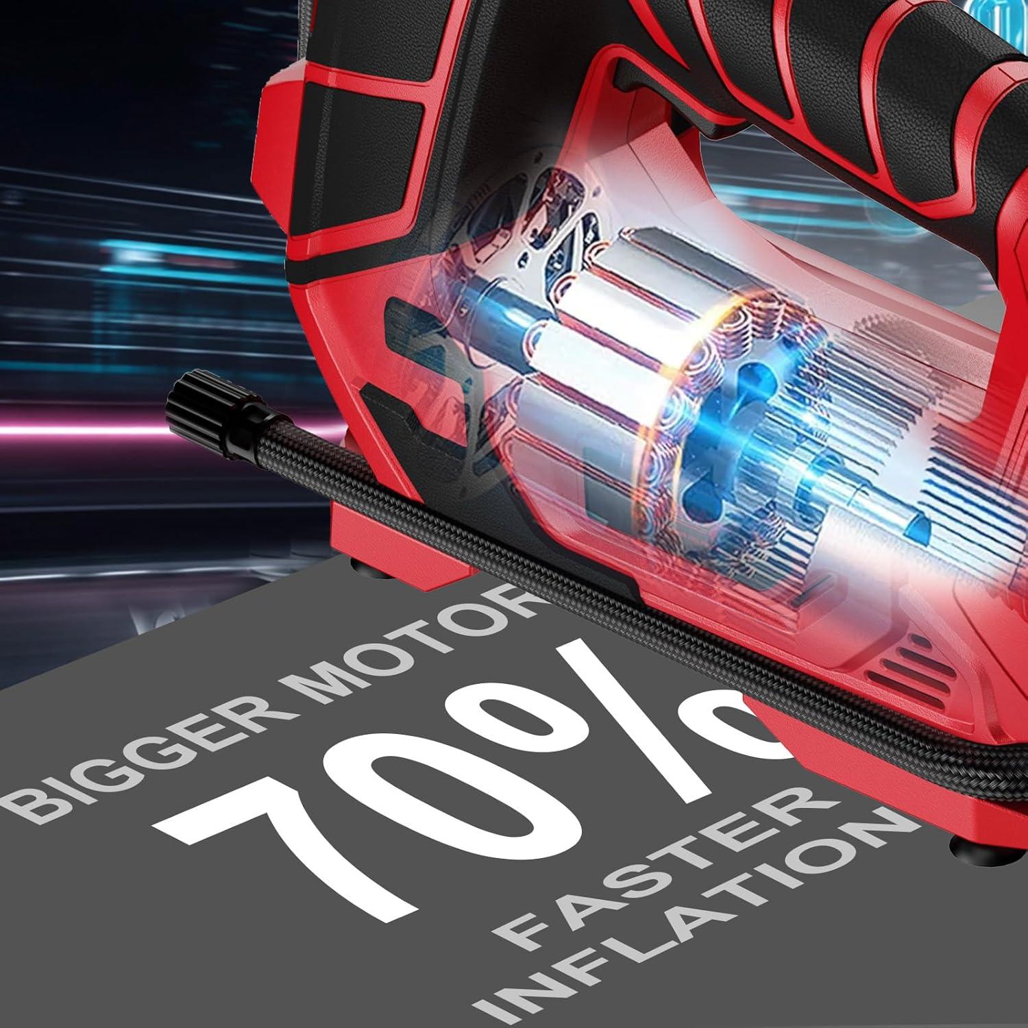 Compresor de Aire Inalámbrico Mayoki 18V 120 PSI Neumáticos