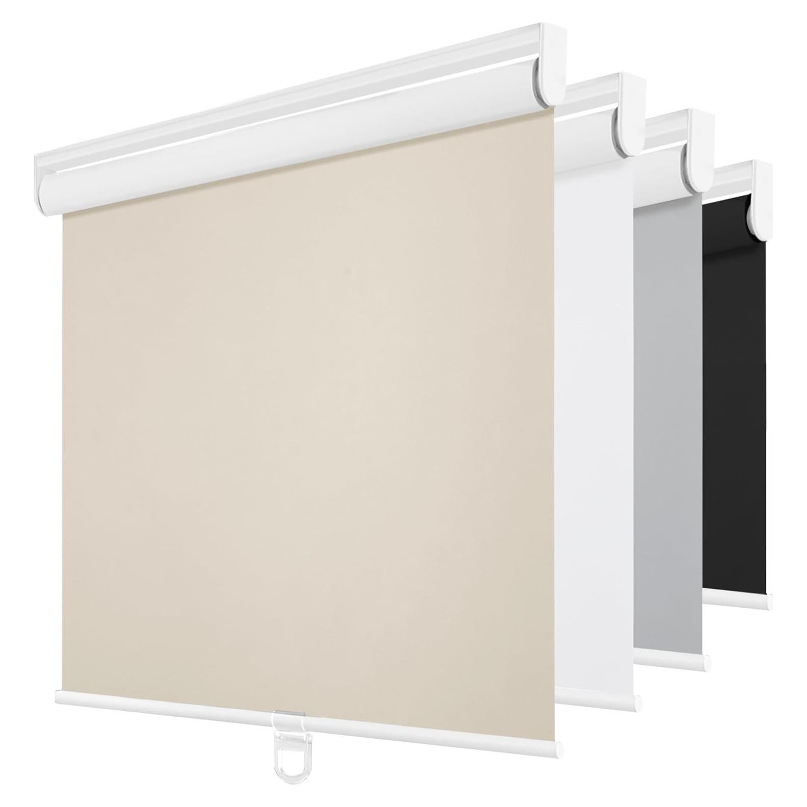 Cortina Roller Blackout Sin Cuerda ChrisDowa Beige 2.54x2.54m