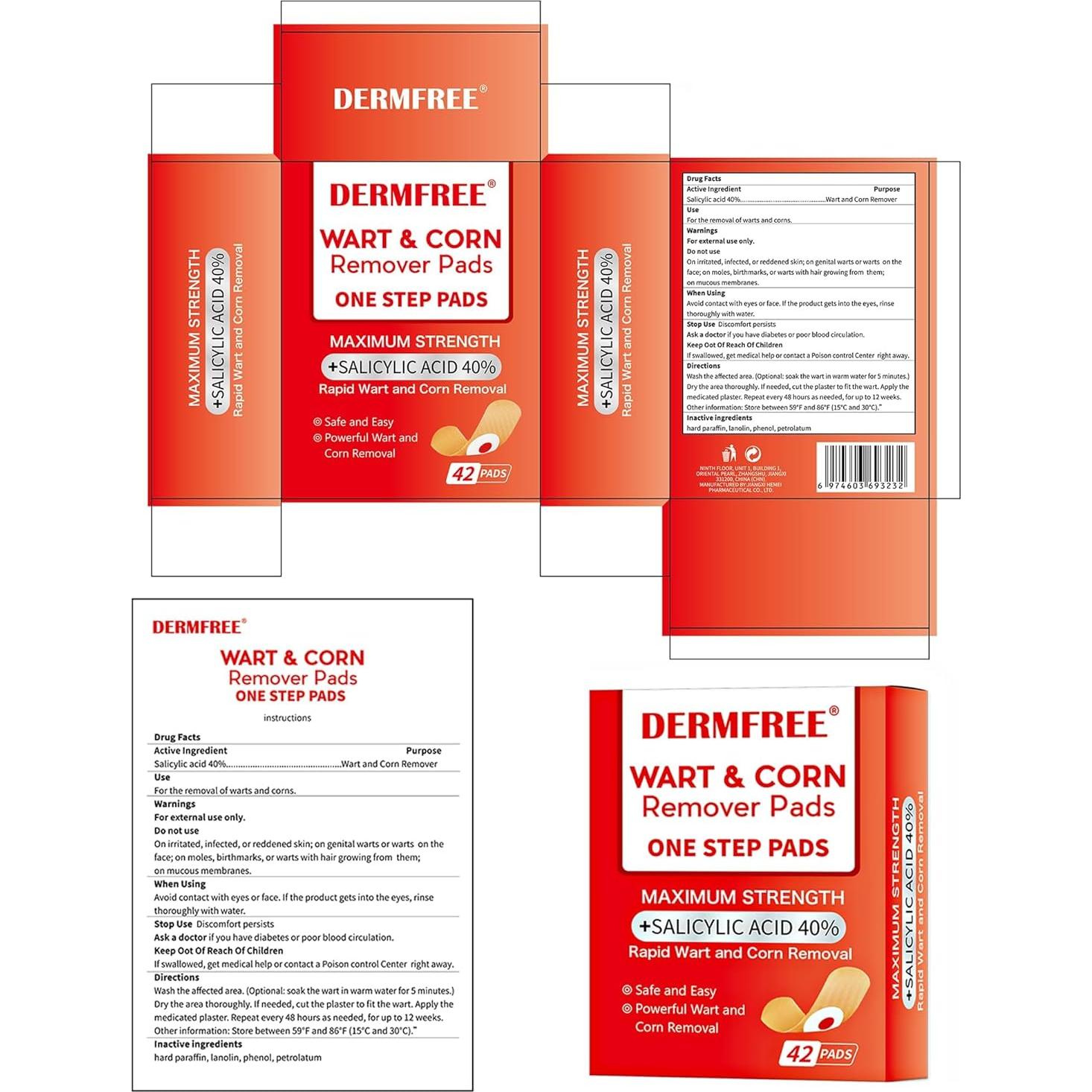 Parche Removedor de Callos Dermfree 42 Piezas 40% Ácido Salicílico