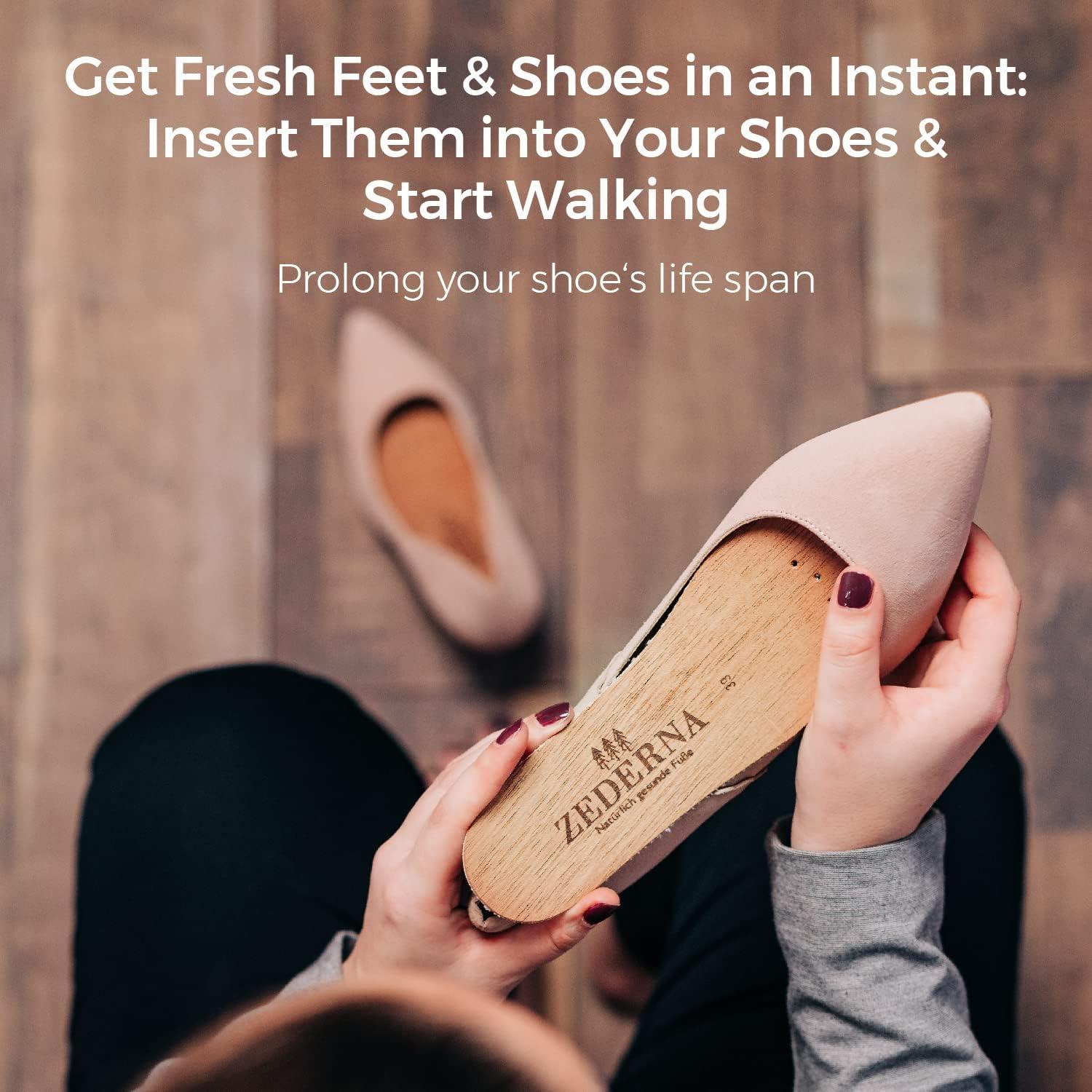 Plantillas de Madera de Cedro Zederna 3 Paquetes para Olor de Pies