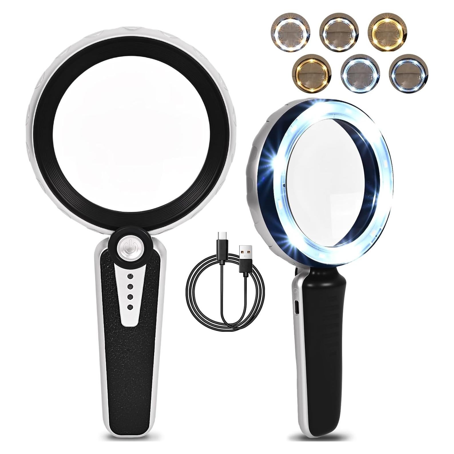 Lupa de Mano Huiboer 45X con Luz LED y Batería 1200mAh