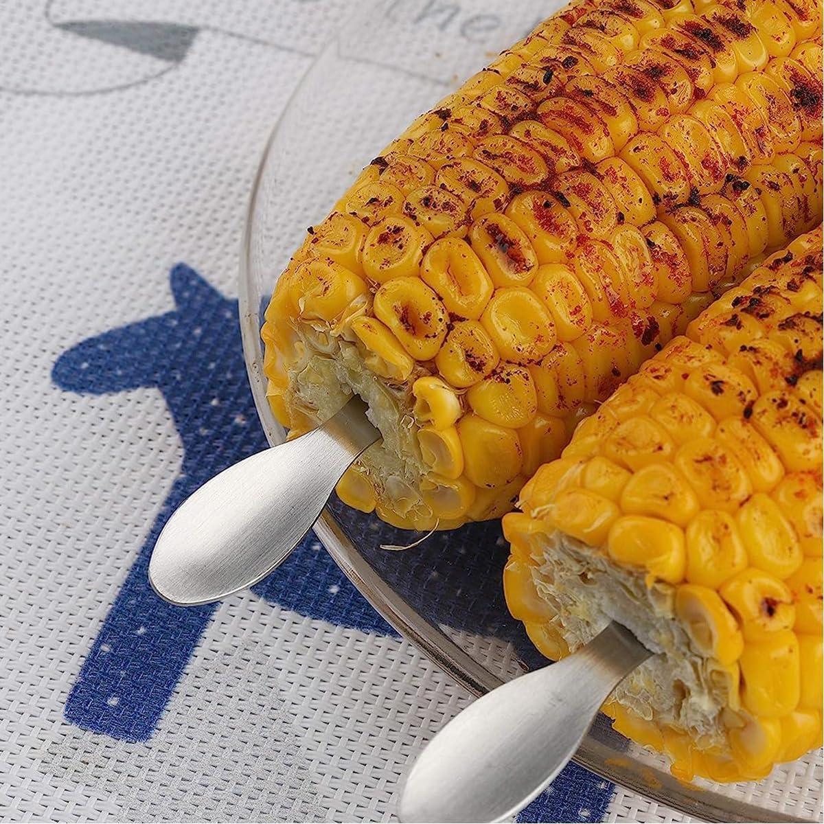 Set de 16 Sujetadores de Mazorcas de Maíz Acero Inoxidable