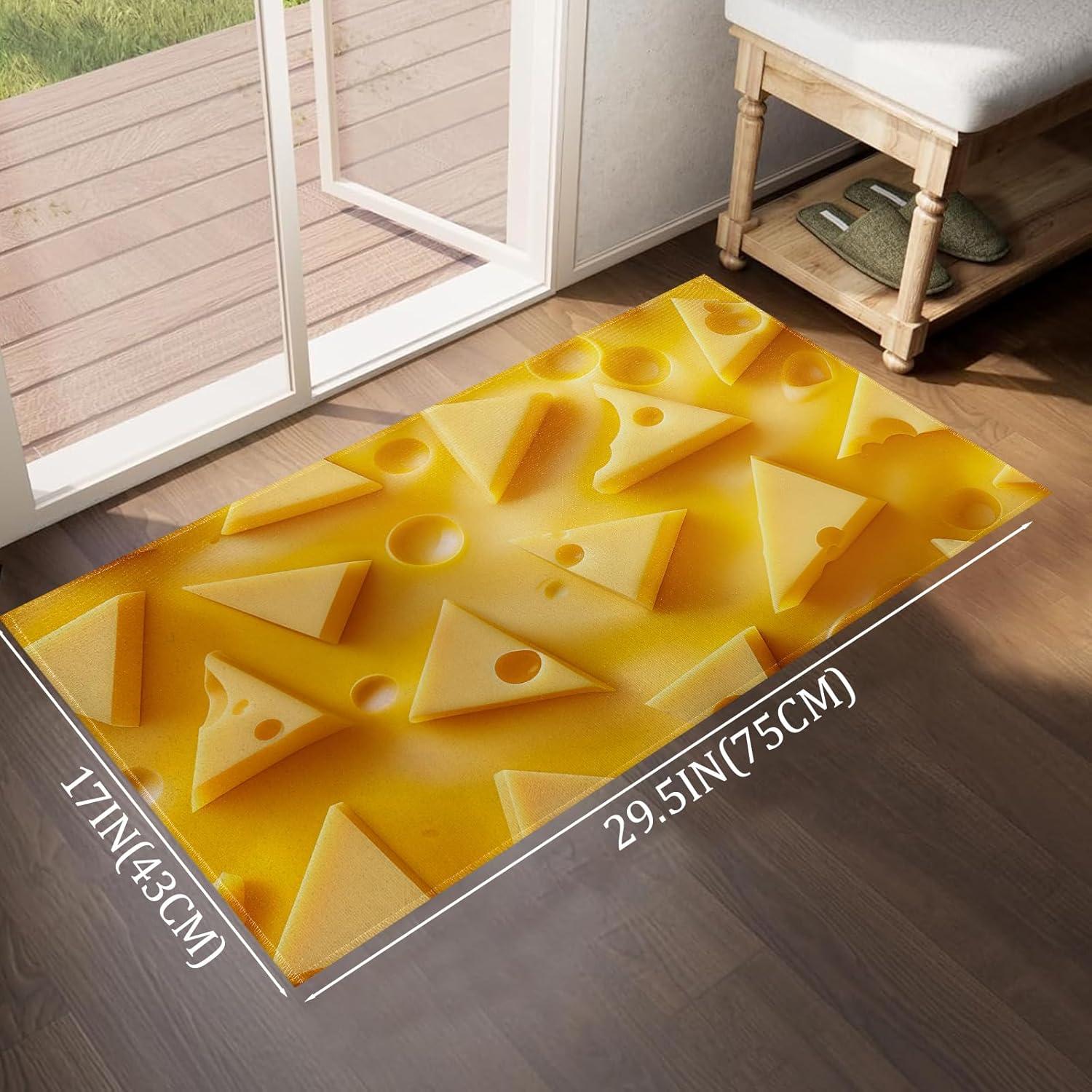 Alfombra Interior Rectangular VODRM Queso 74.9x43.2cm Antideslizante