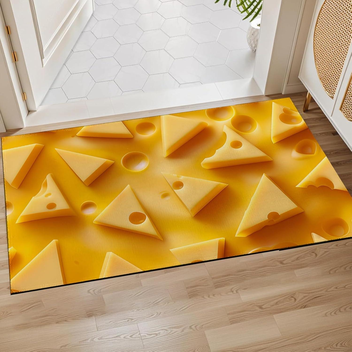 Alfombra Interior Rectangular VODRM Queso 74.9x43.2cm Antideslizante