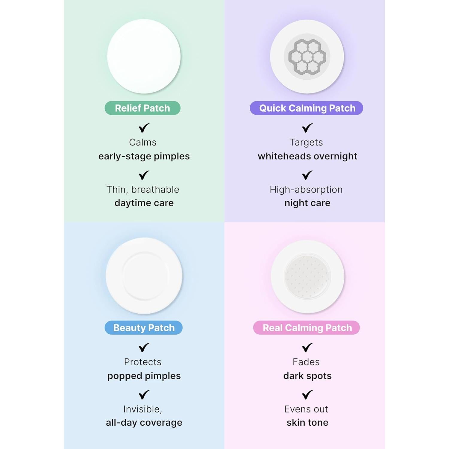 Conjunto de Parches para Granos Easyderm Daewoong 4 Tipos