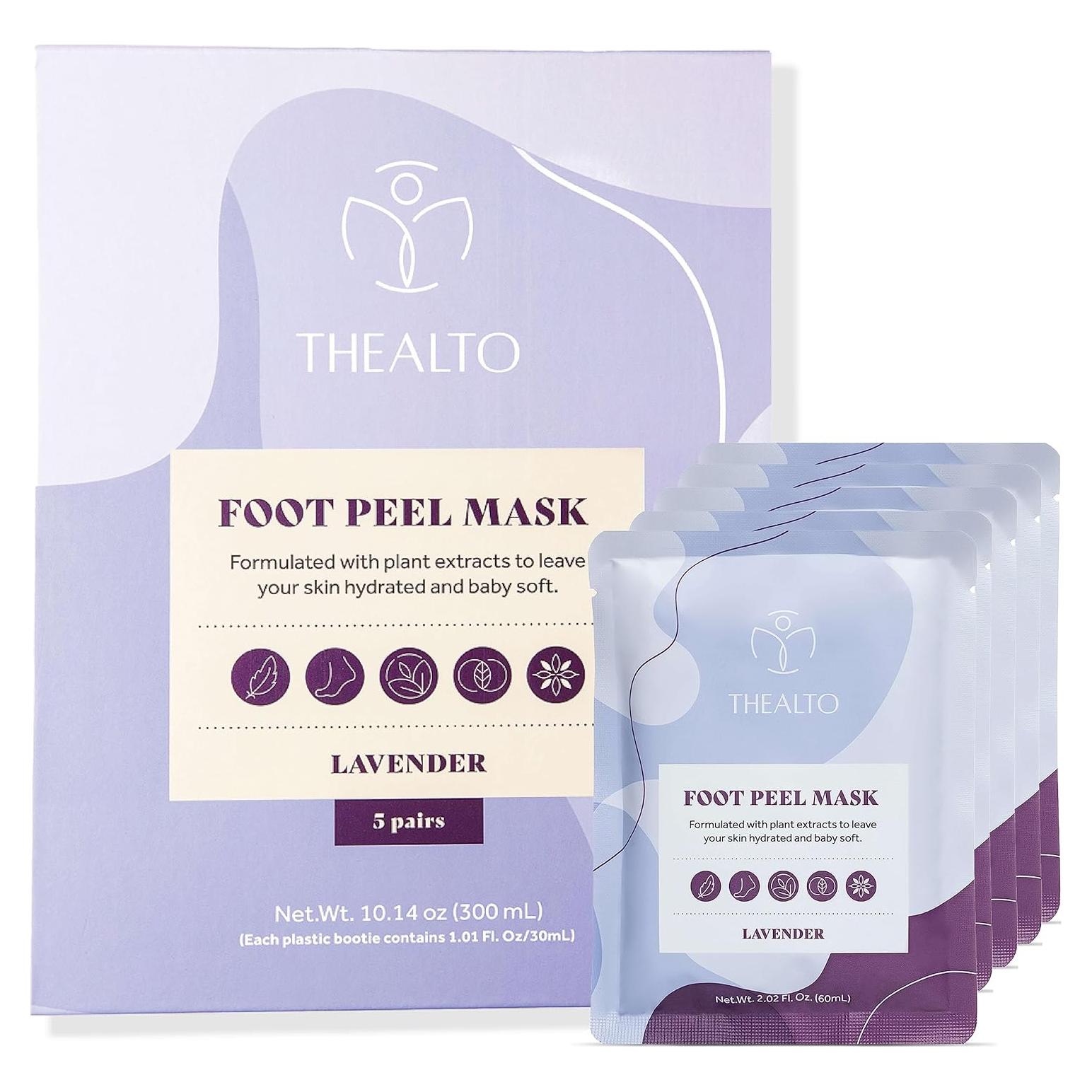 Mascarilla Exfoliante para Pies Thealto - 5 Piezas Aroma Lavanda