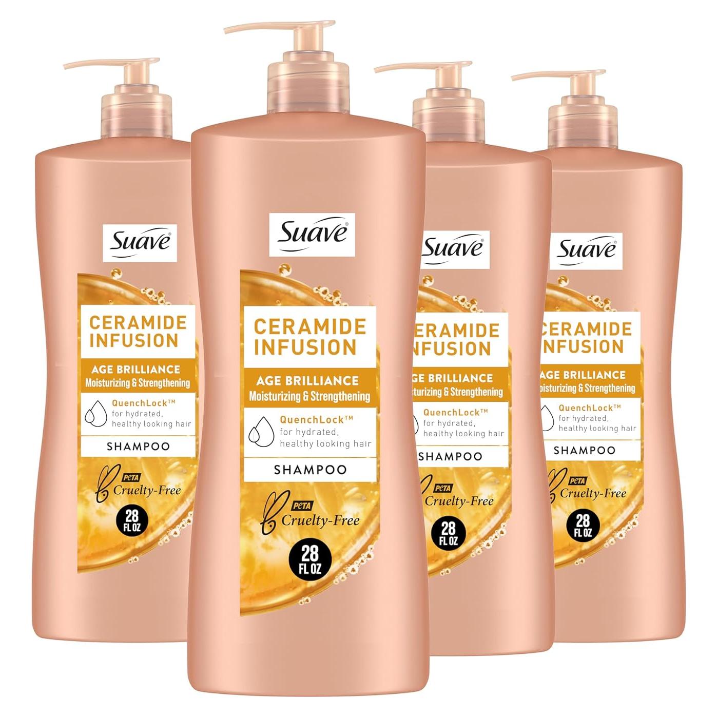 Champú Suave Ceramide Age Brilliance 4x700ml Anti-Frizz
