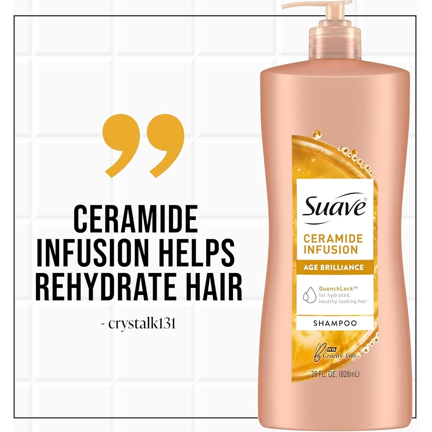 Champú Suave Ceramide Age Brilliance 4x700ml Anti-Frizz