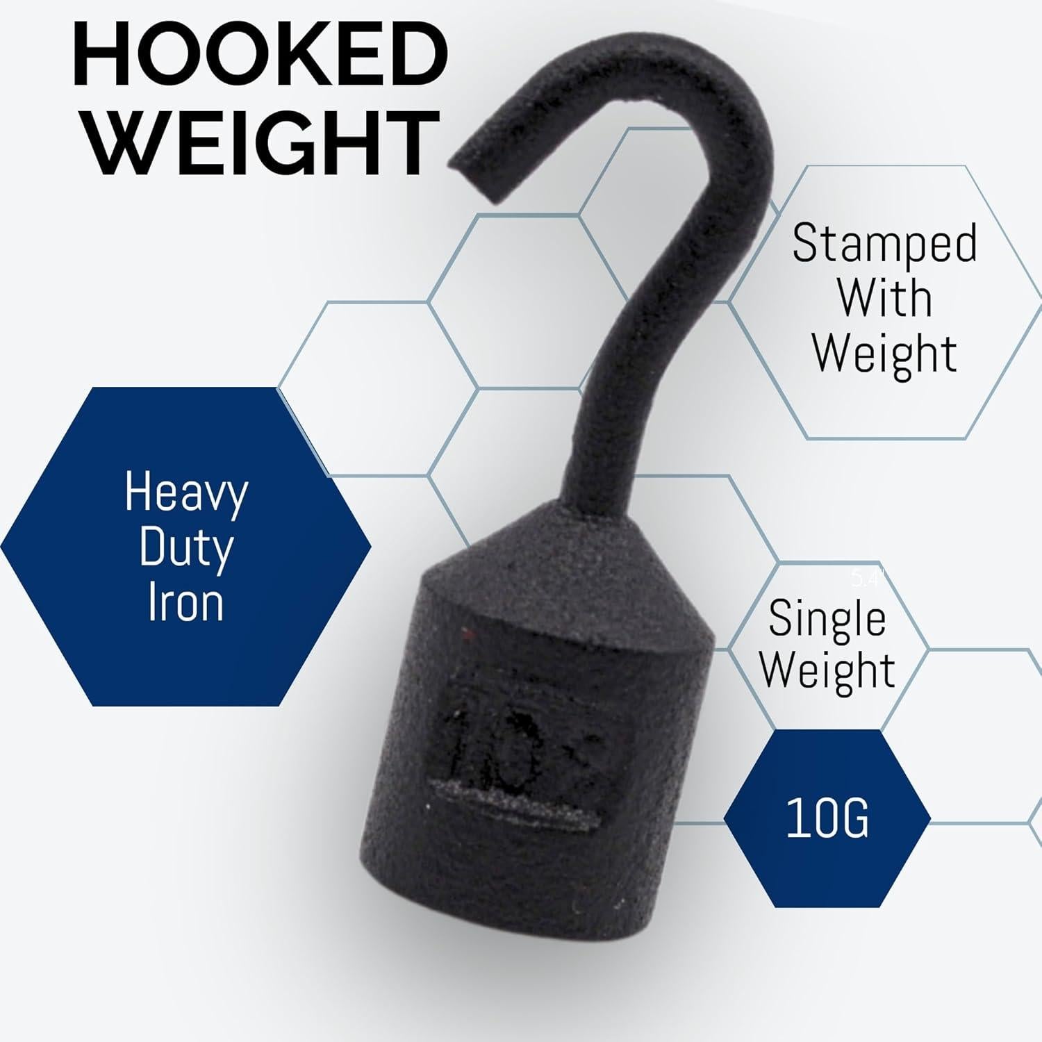 Peso Enganchado Eisco Labs 10g Cilíndrico Hierro con Gancho