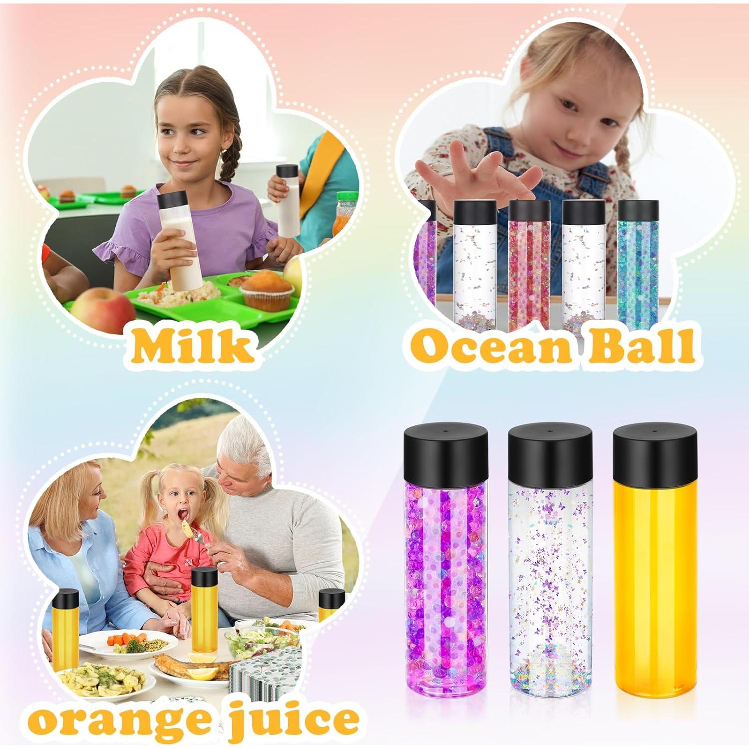 16 Botellas de Plástico Transparentes 300 ml DI QIU REN con Tapas