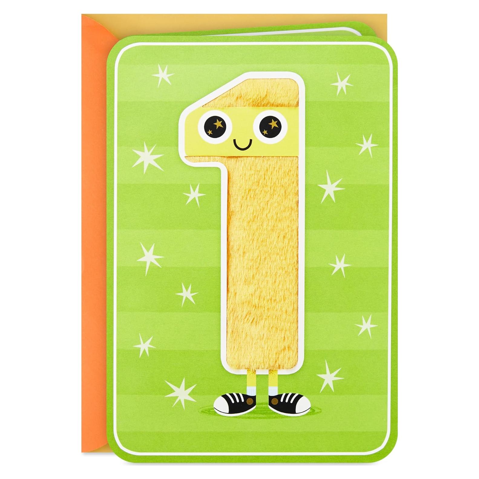 Tarjeta de Cumpleaños 1er Año Hallmark Peluda para Niños