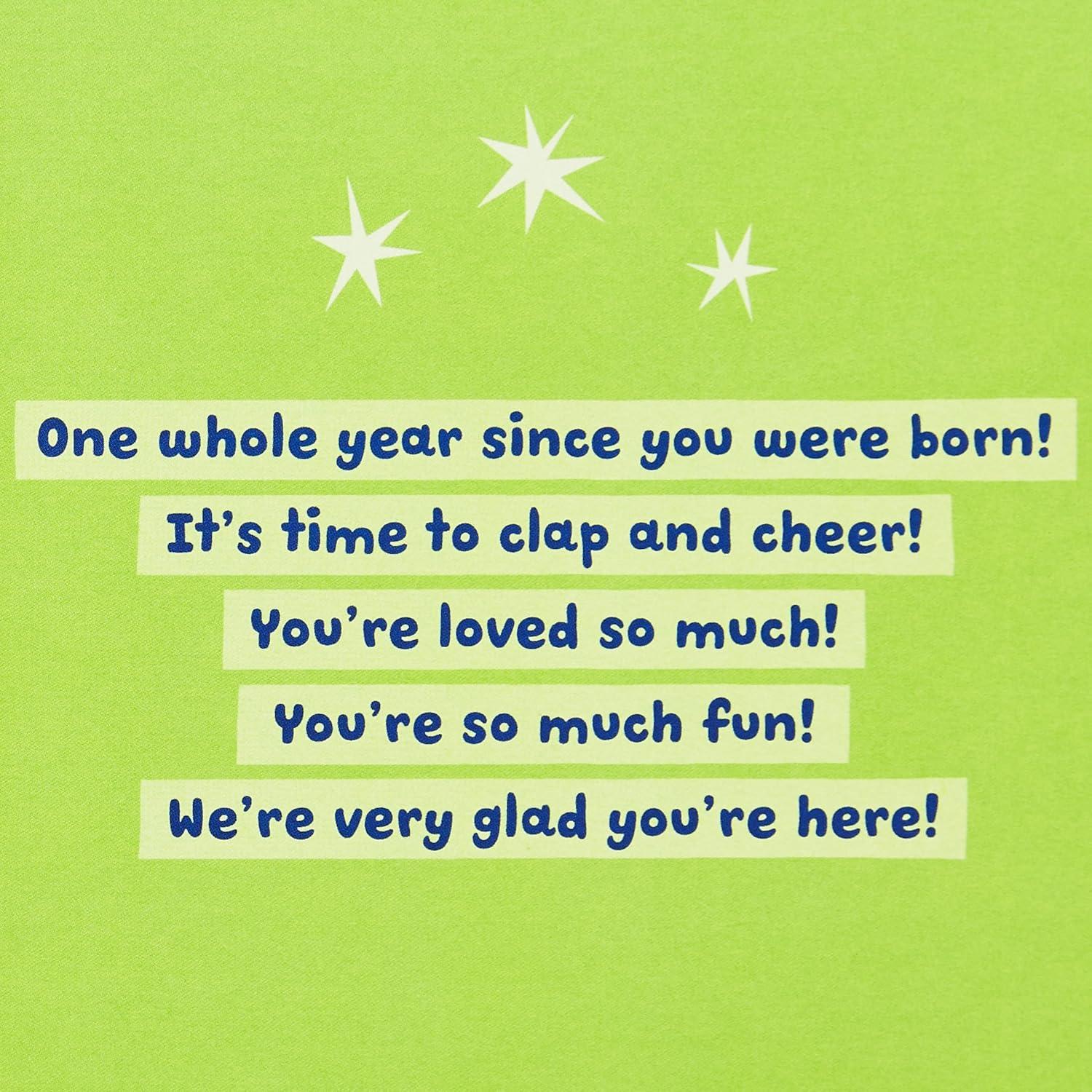 Tarjeta de Cumpleaños 1er Año Hallmark Peluda para Niños