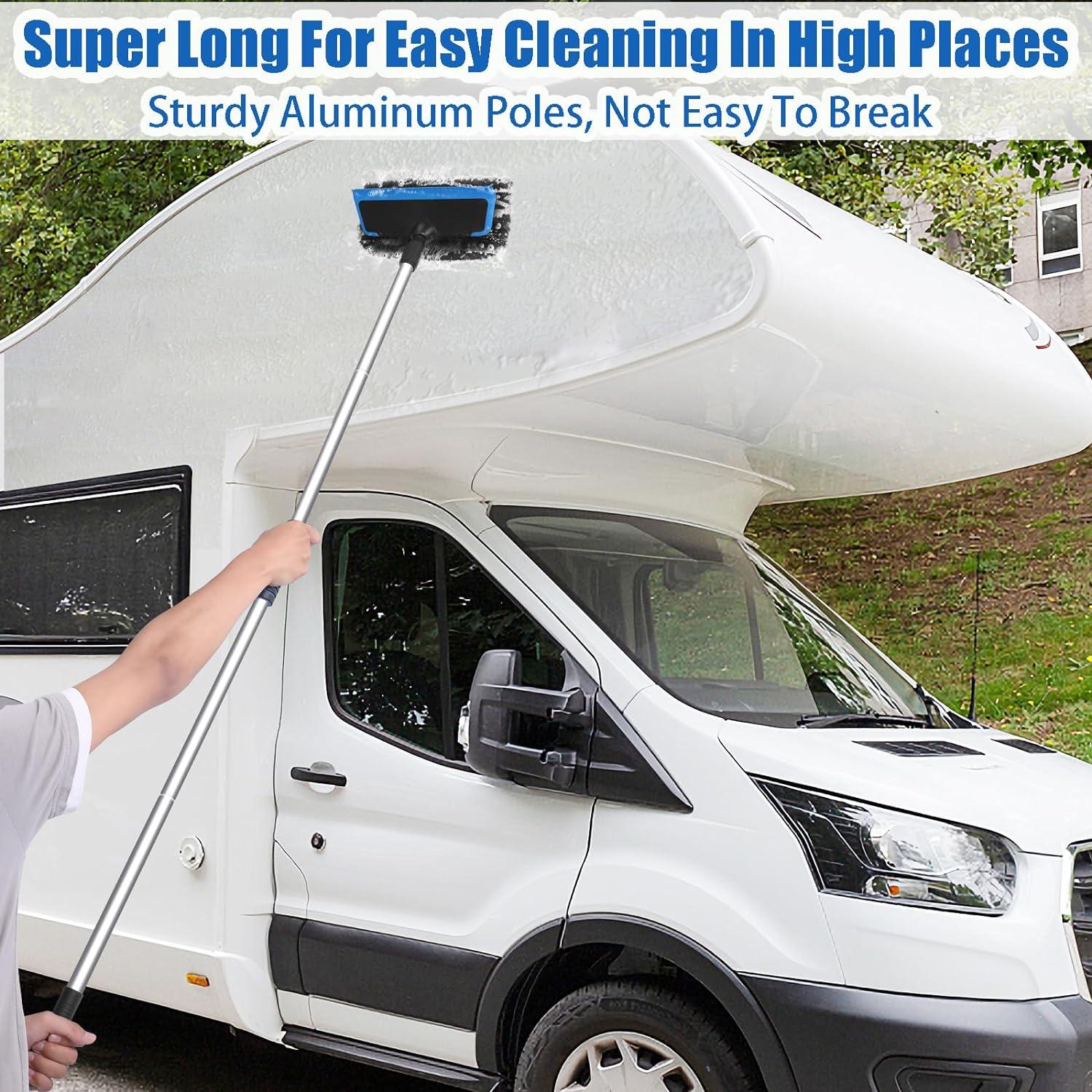 Kit de Lavado de Autos Wontolf 65 cm con Cepillo y Mitón Azul