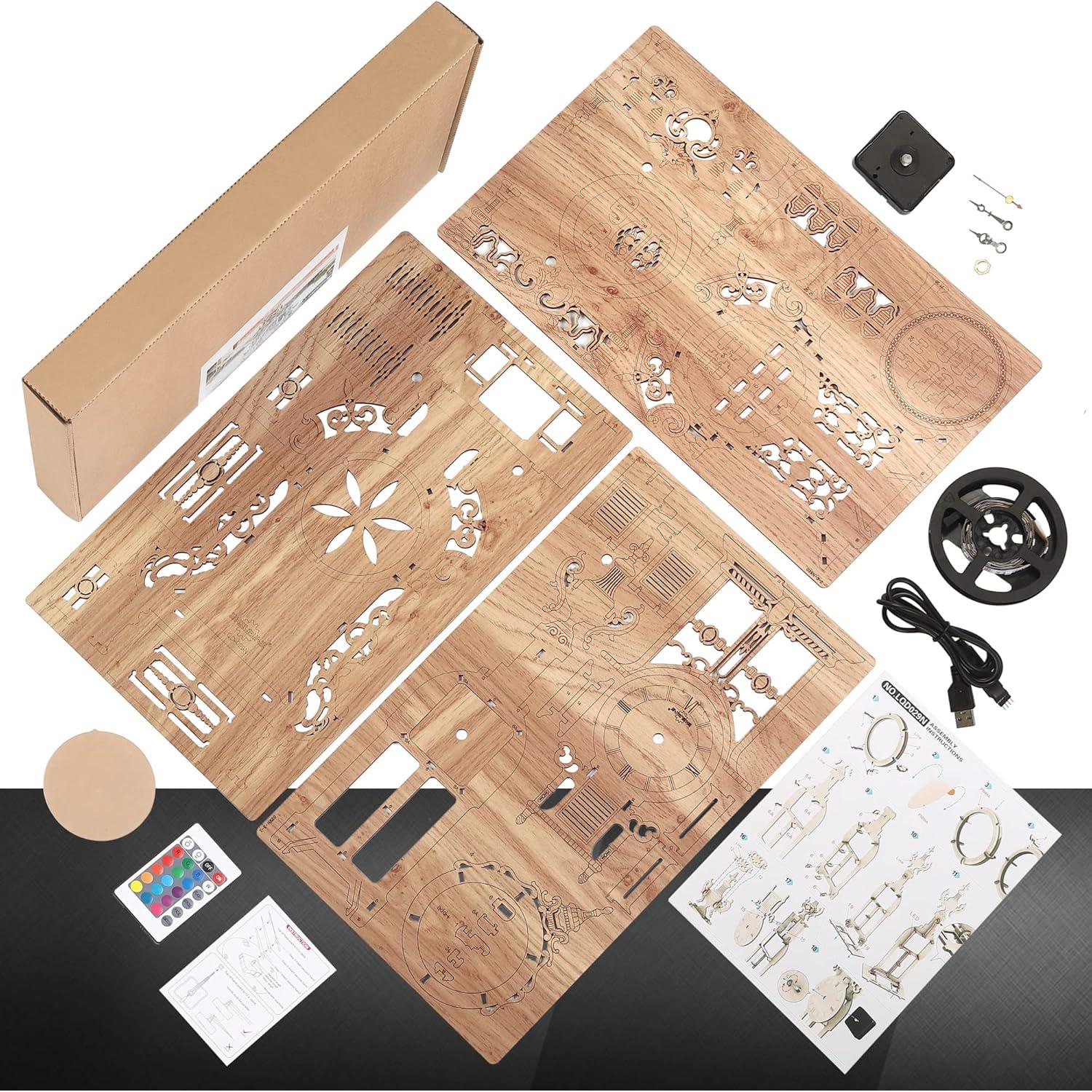 Reloj Torre LED 3D de Madera FUNPOLA - Puzzle DIY